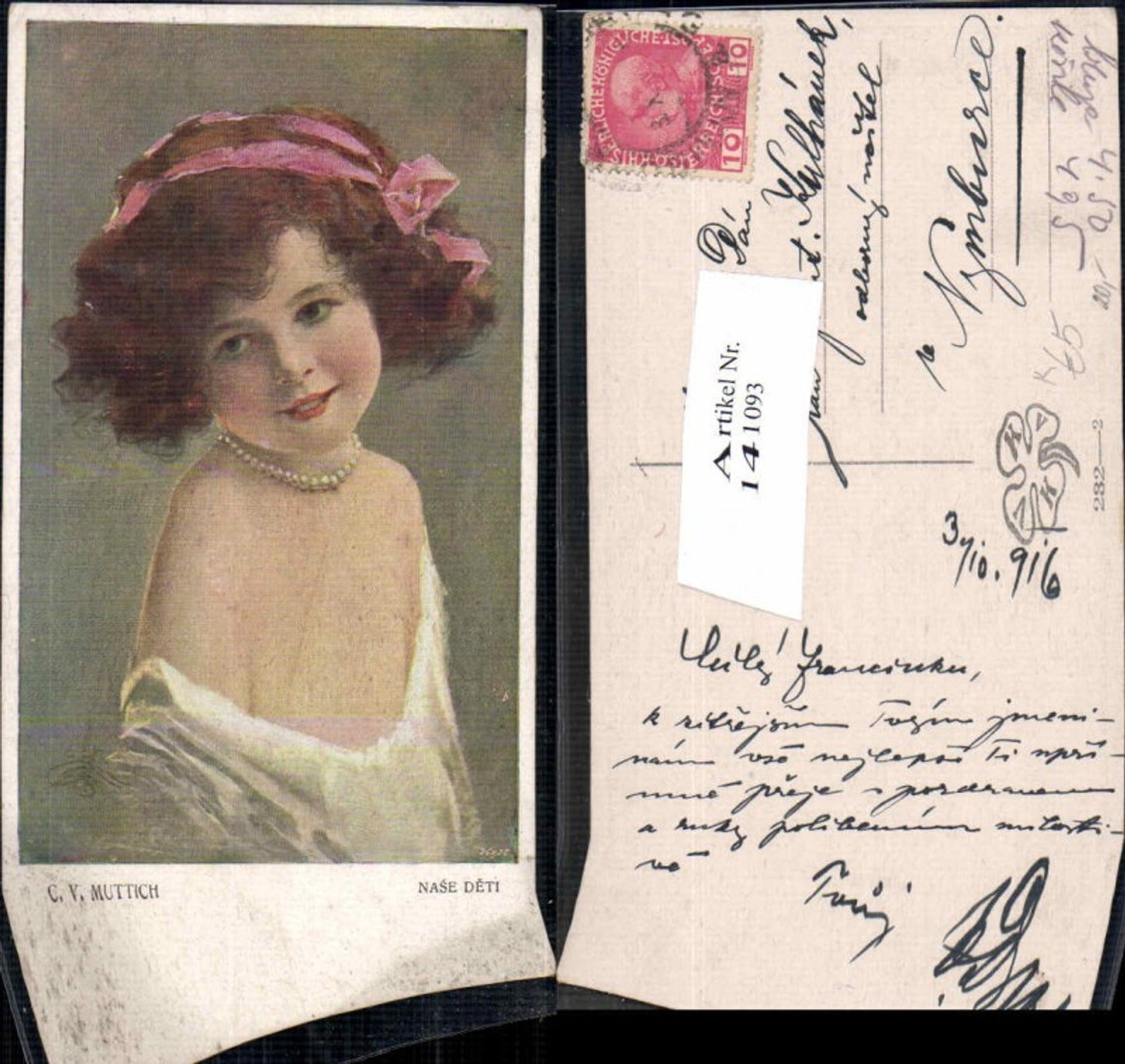 141093,C.V. Muttich Tolle Mädchen Portrait halskette