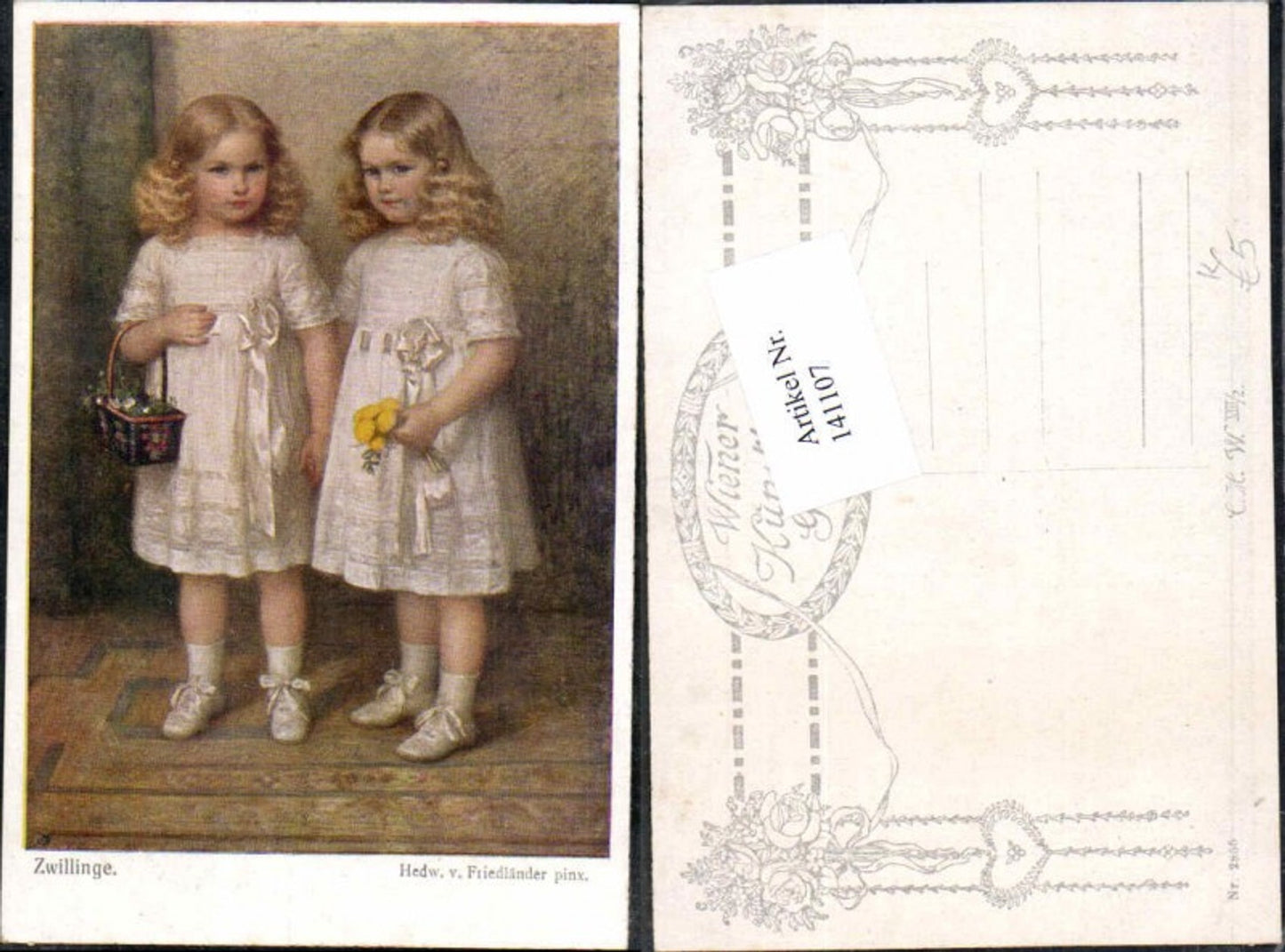 141107,Hedwig Friedländer Zwillinge Twins Süsse Kinder Bluemn