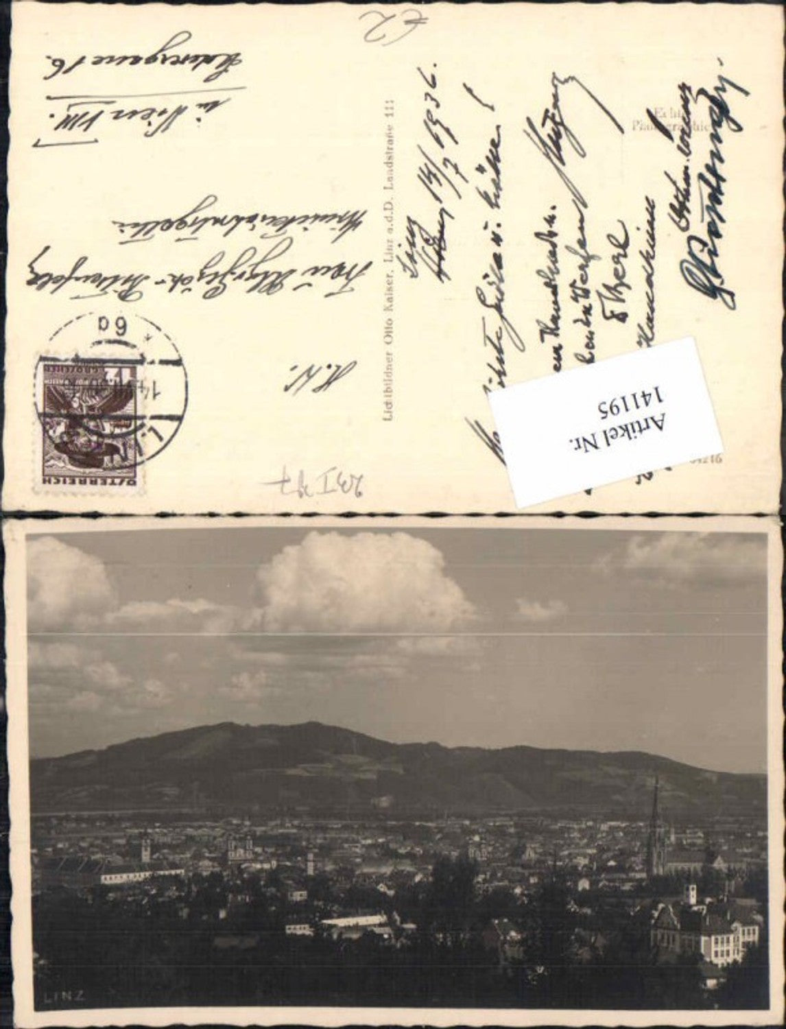 141195,Linz a.d. Donau Fotokarte 1930