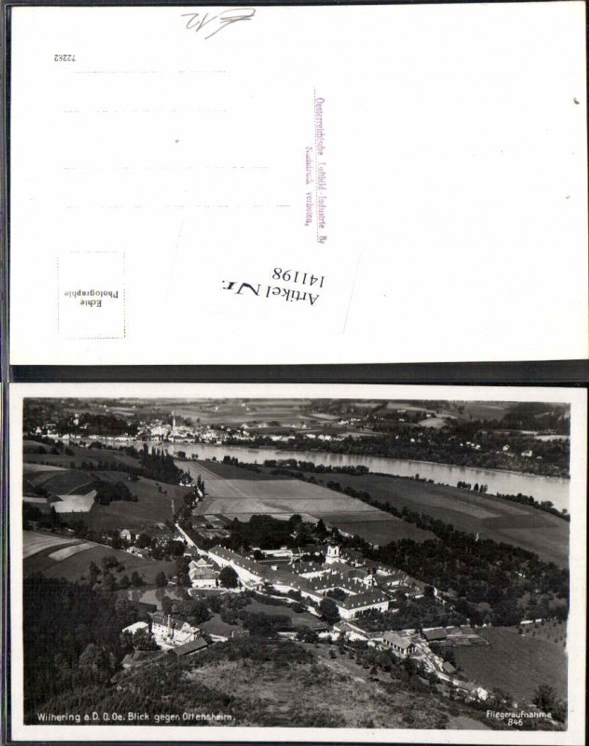 141198,Fliegeraufnahme Nr 846 Ottensheim Wilhering b. Linz