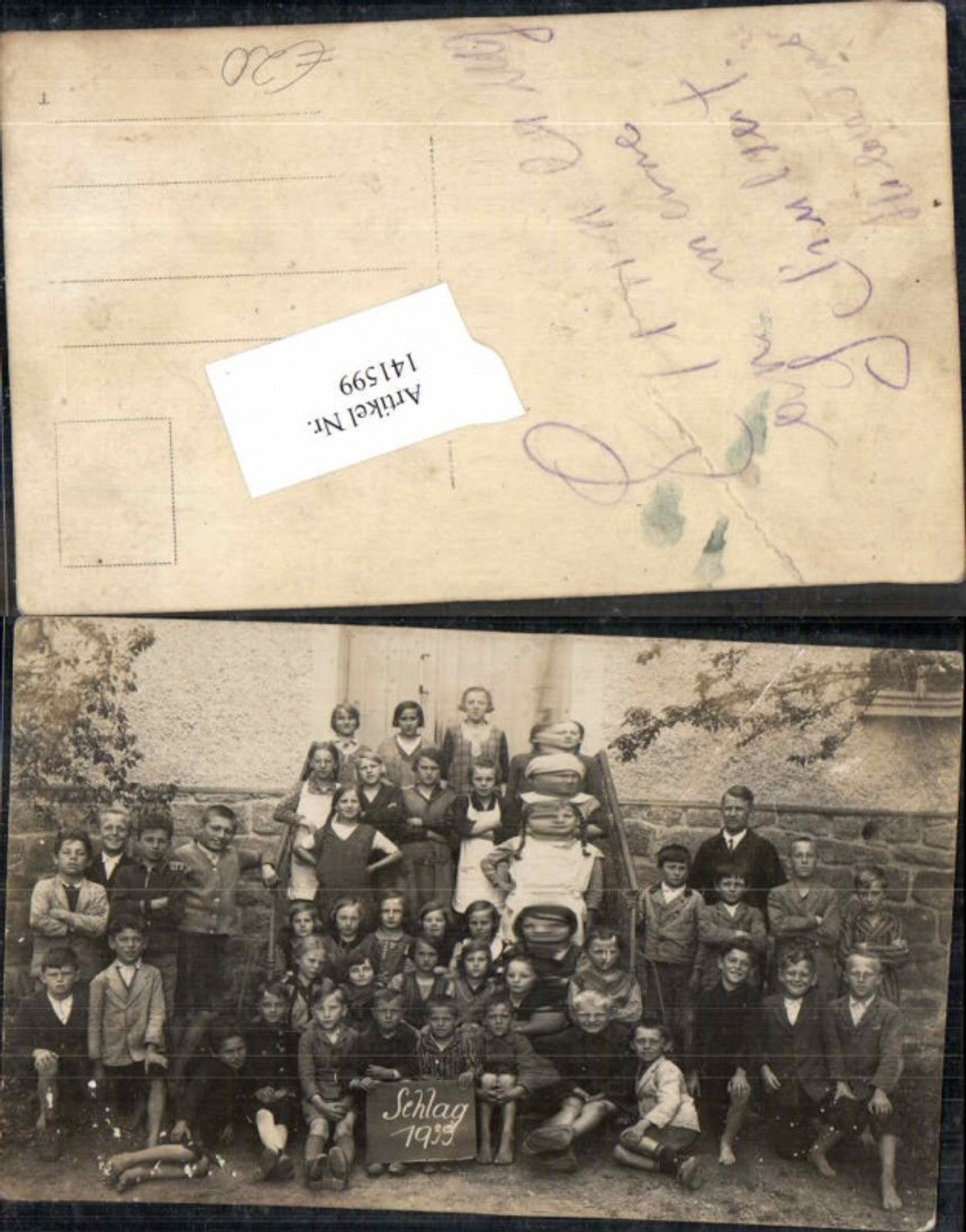 141599,Seltene FotoAK Klassenfoto Schlag bei Freistadt Grünbach