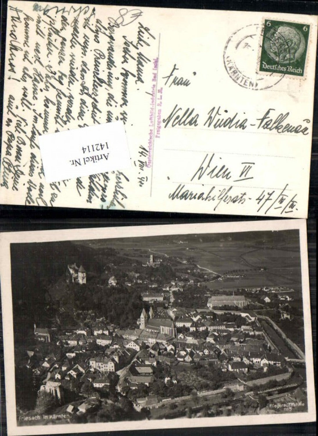 142114,Fliegeraufnahme Nr 1115 Friesach in Kärnten 1940