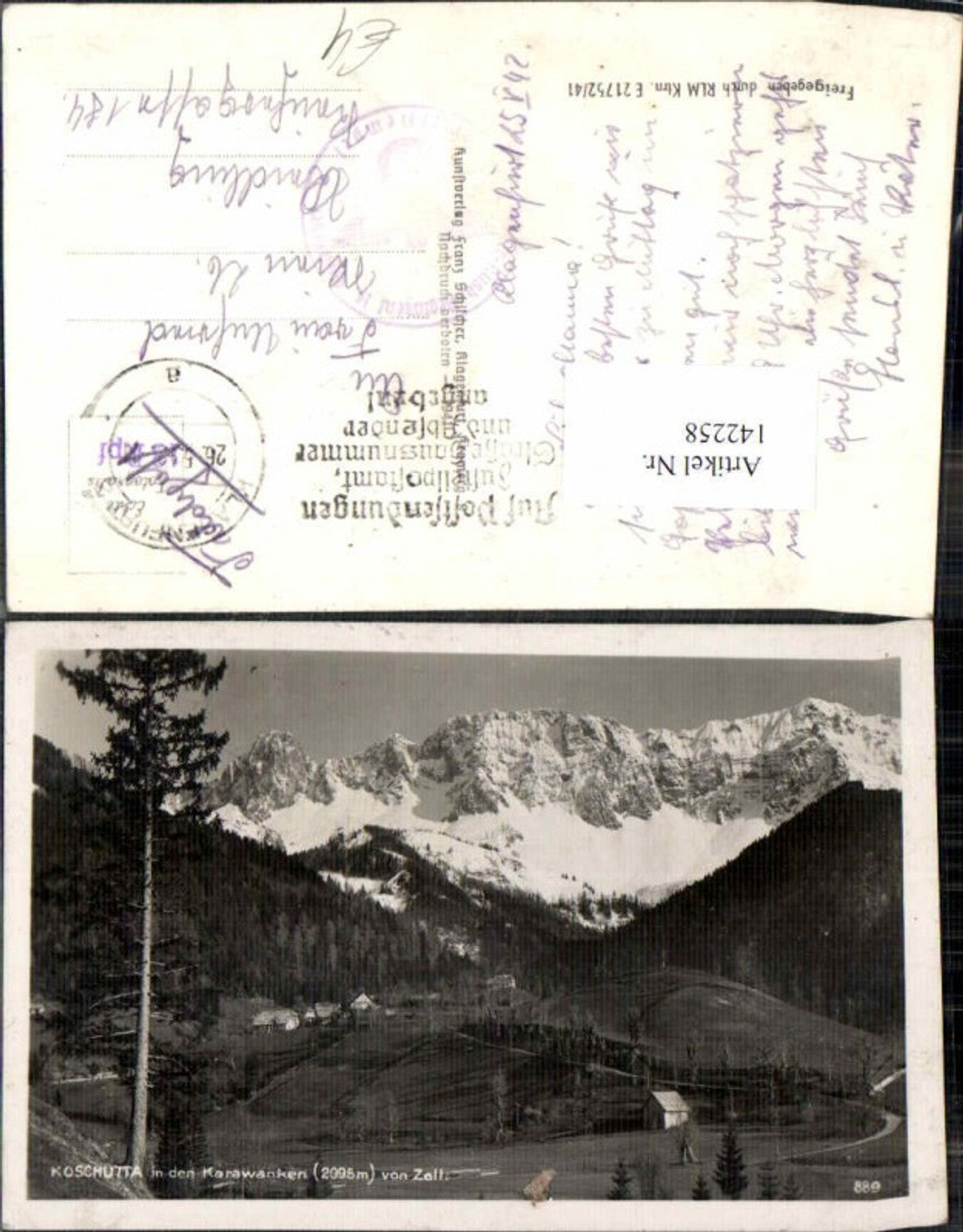 142258,Koschutta Karawanken von Zell Ferlach Freibach Klagenfurt