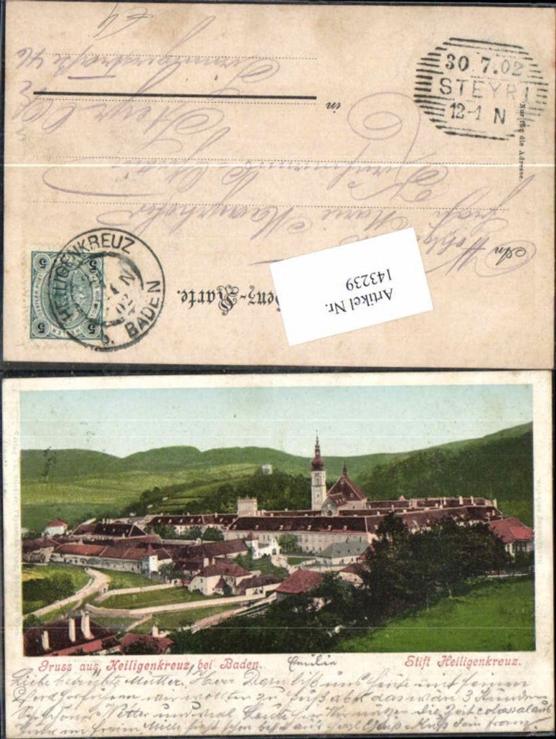 143239,Gruss aus Heiligenkreuz bei Baden 1900