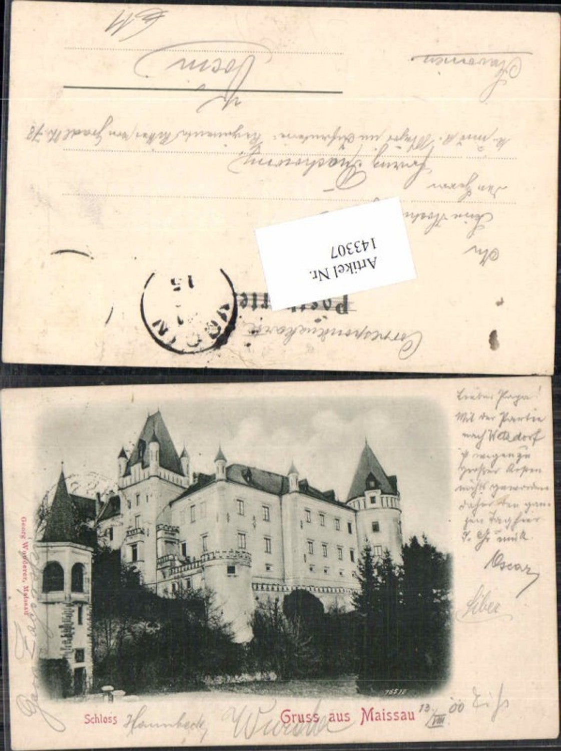 143307,Gruss aus Maissau Schloss um 1900