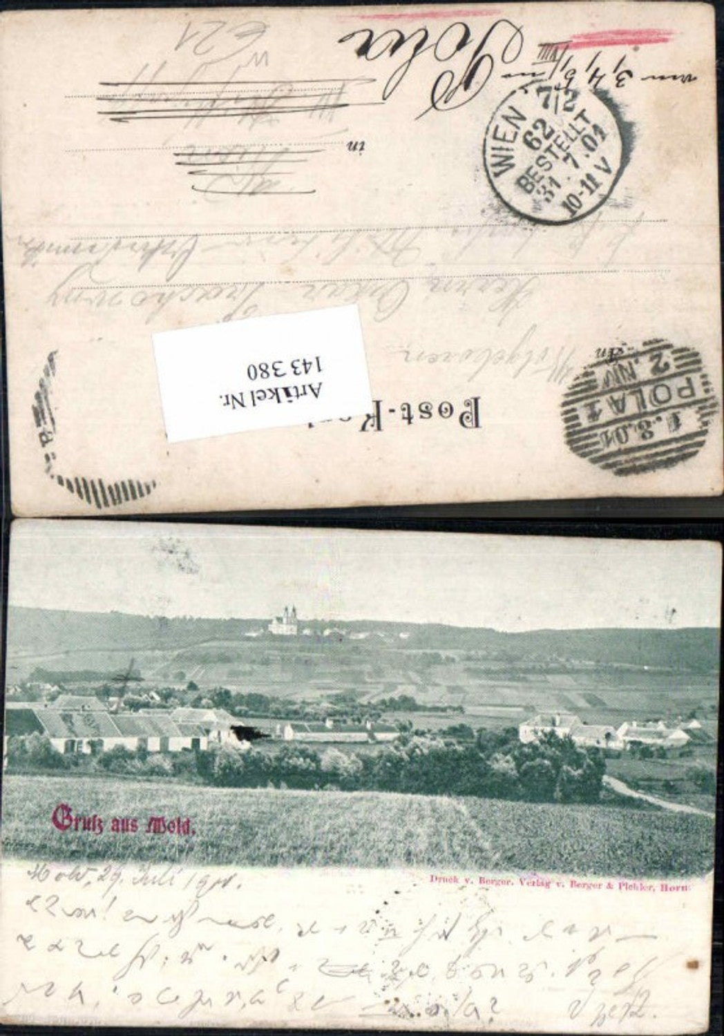 143380,Gruss aus Mold bei Horn 1899