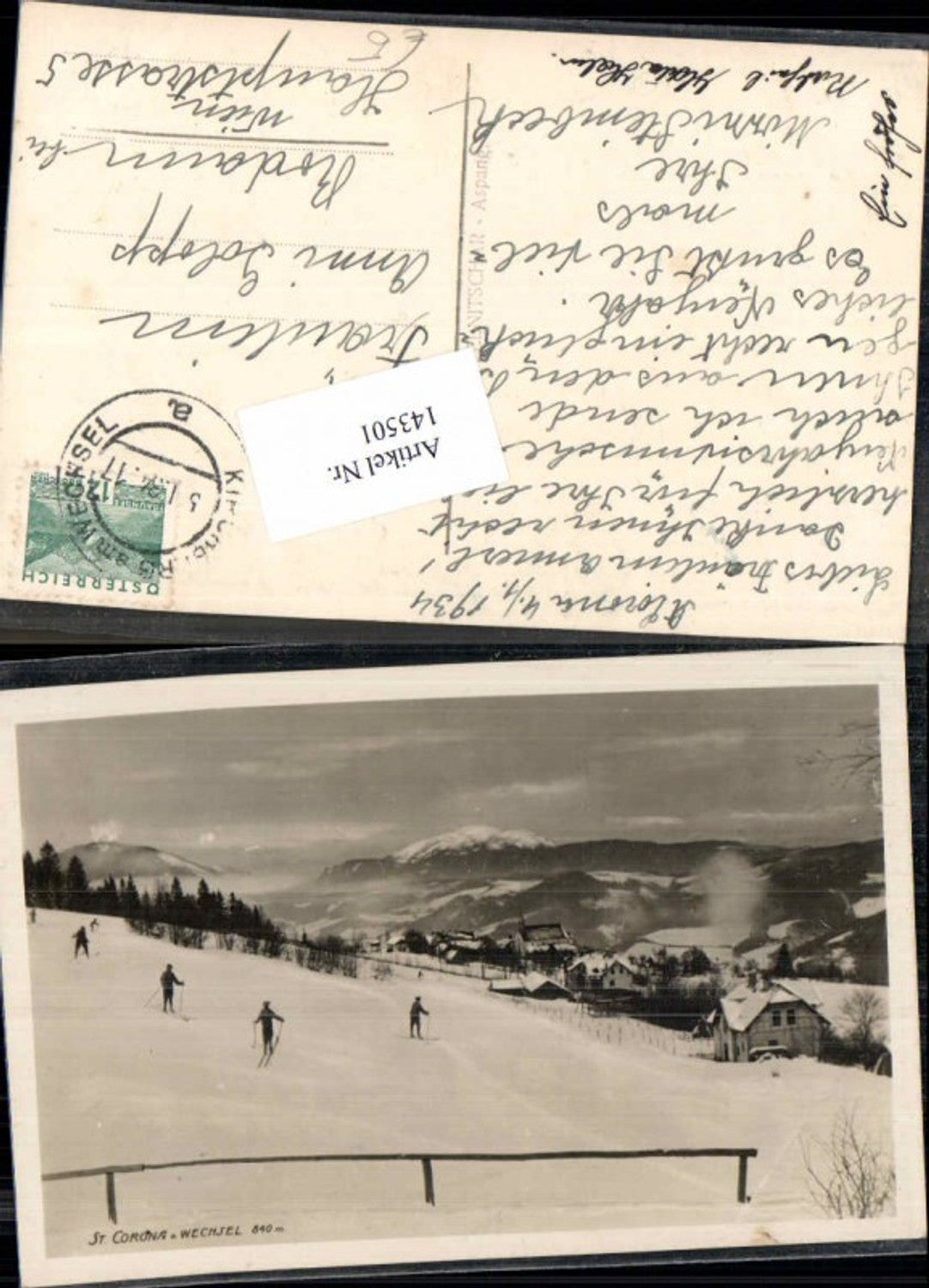 143501,St Corona am Wechsel Skifahrer am Hang Sport Ski