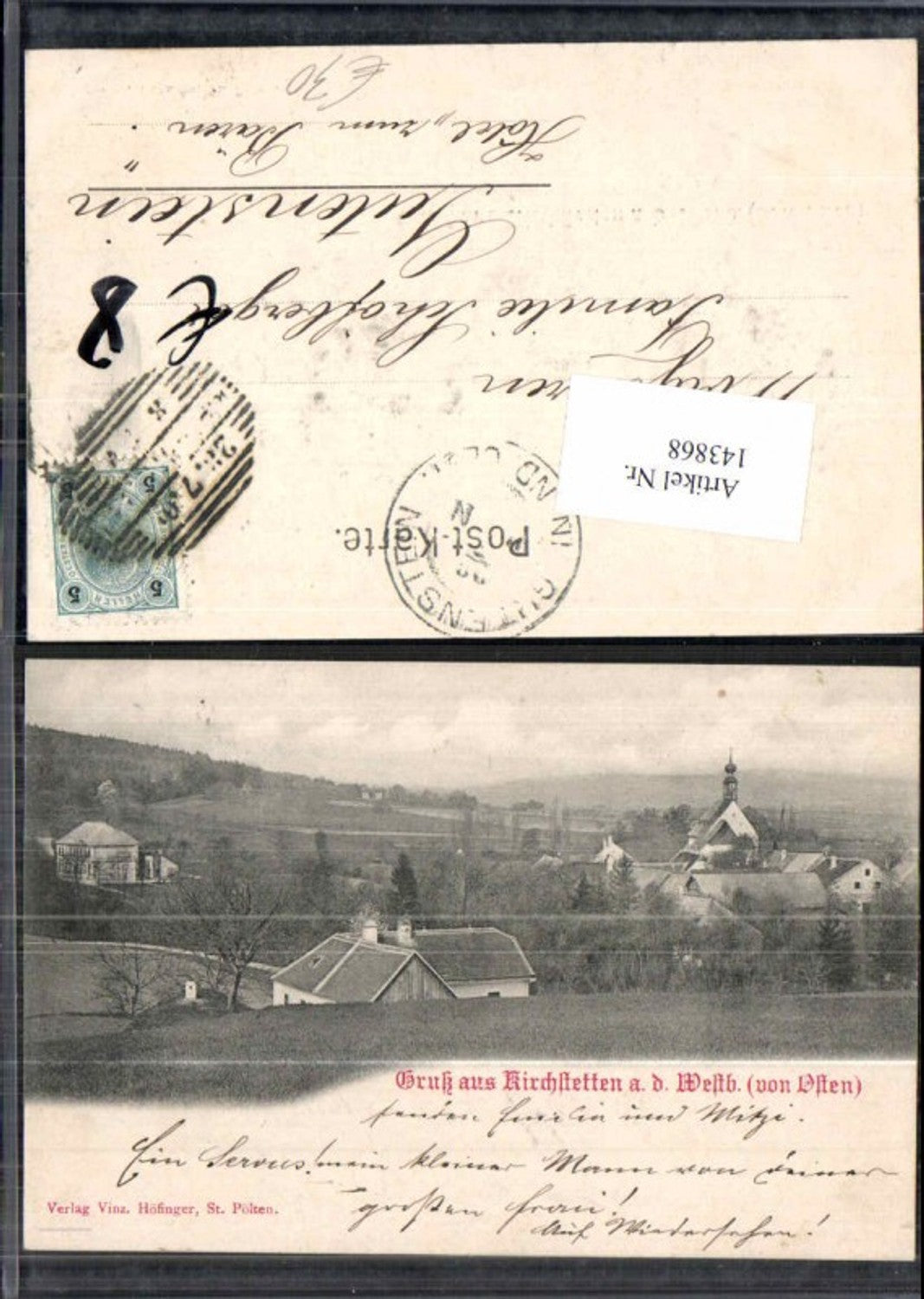 143868,Gruss aus Kirchstetten a.d. Westbahn b. St Pölten 1900