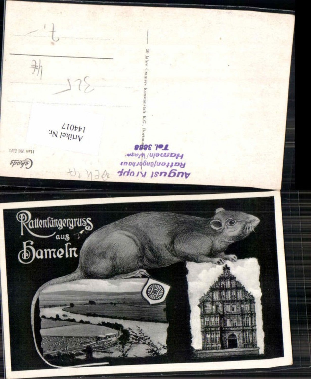 144017,Rattenfängergruss Ratte Hameln a.d. Weser