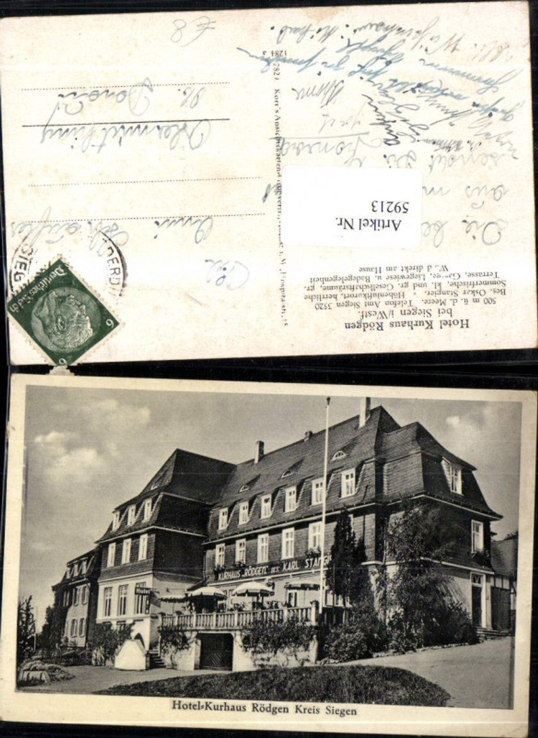 59213,Hotel Kurhaus Rödgen Kreis Siegen Ansicht vorne