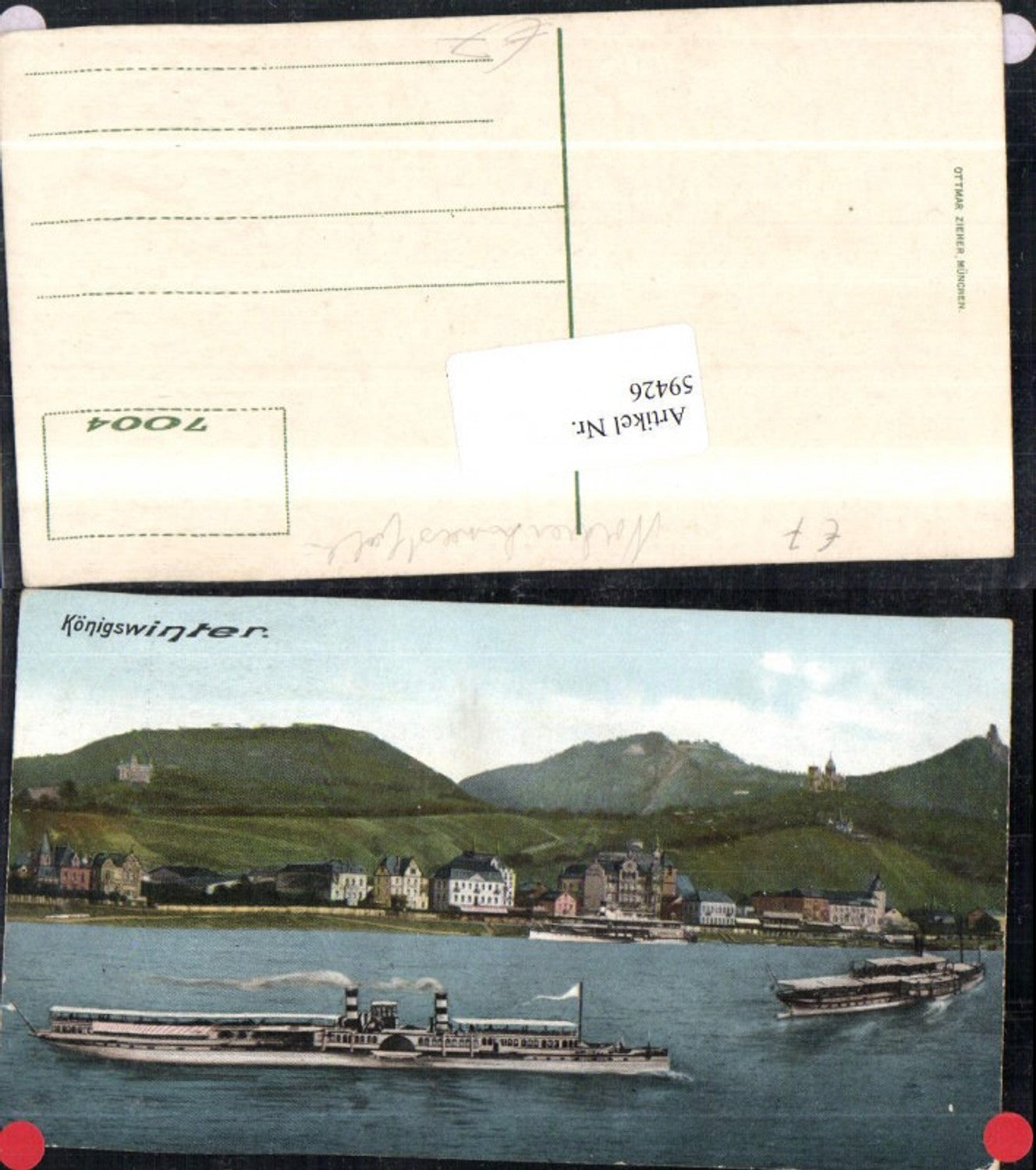 59426,Königswinter Ansicht vom Wasser mit Dampfer Schiffen