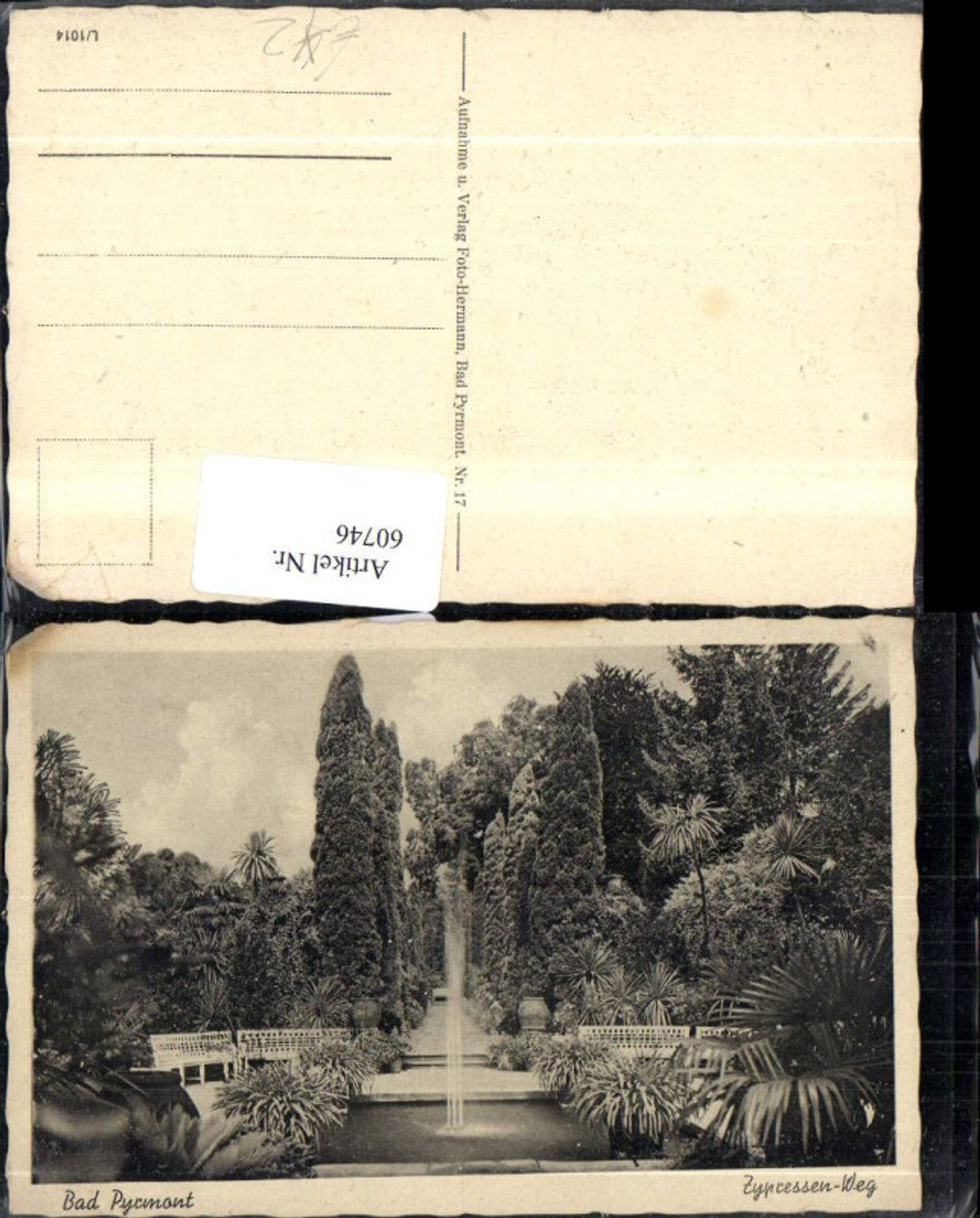 60746,Bad Pyrmont Zypressen Weg Ansicht Brunnen