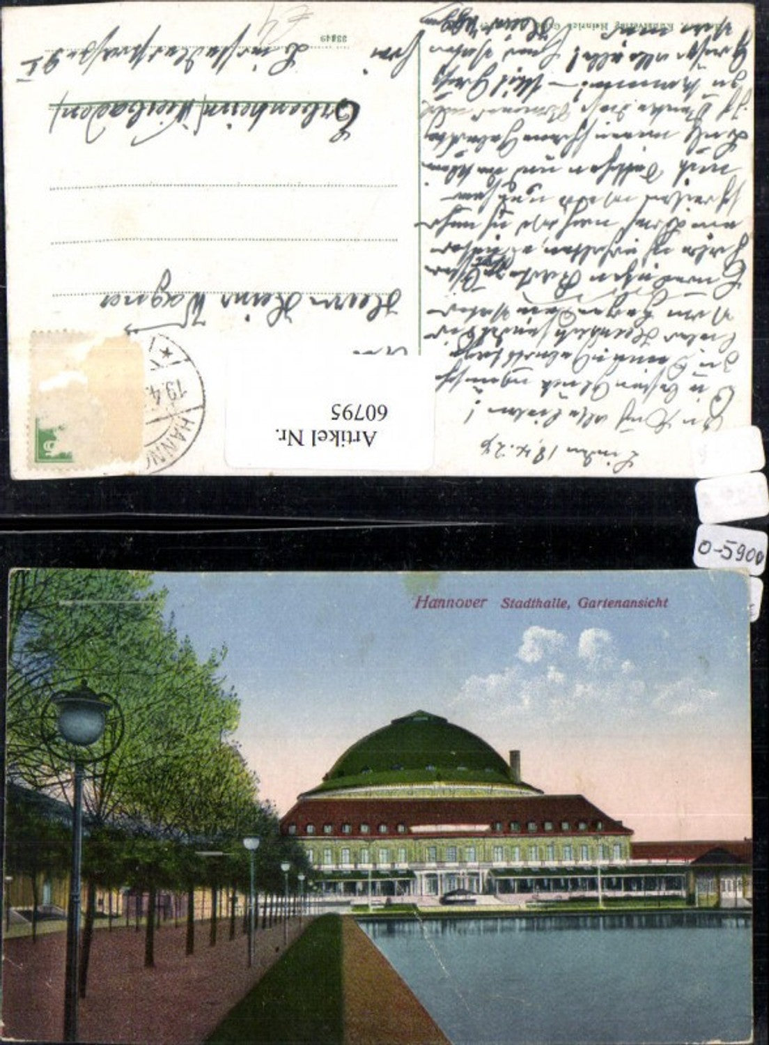 60795,Hannover Stadthalle Gartenansicht 1926
