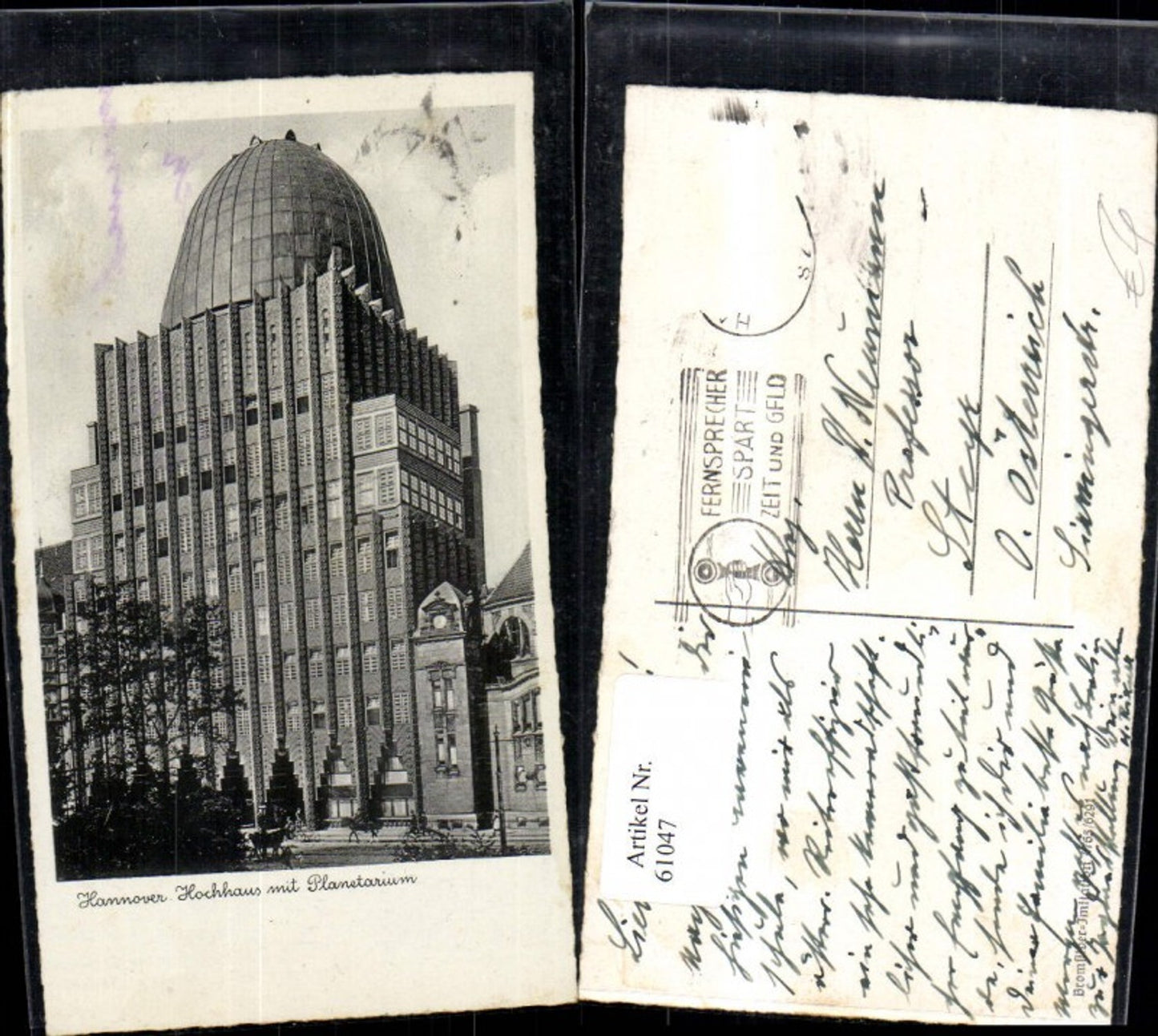 61047,Hannover Hochhaus mit Planetarium Frontansicht