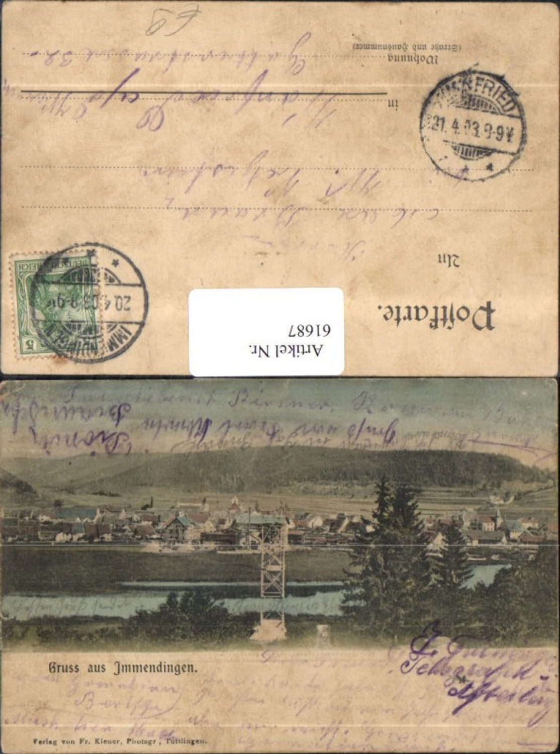 61687,Gruss aus Immendingen Totale 1903