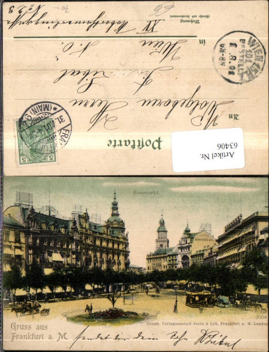 63406,Gruss aus Frankfurt a Main Rossmarkt Strassenansicht 1901