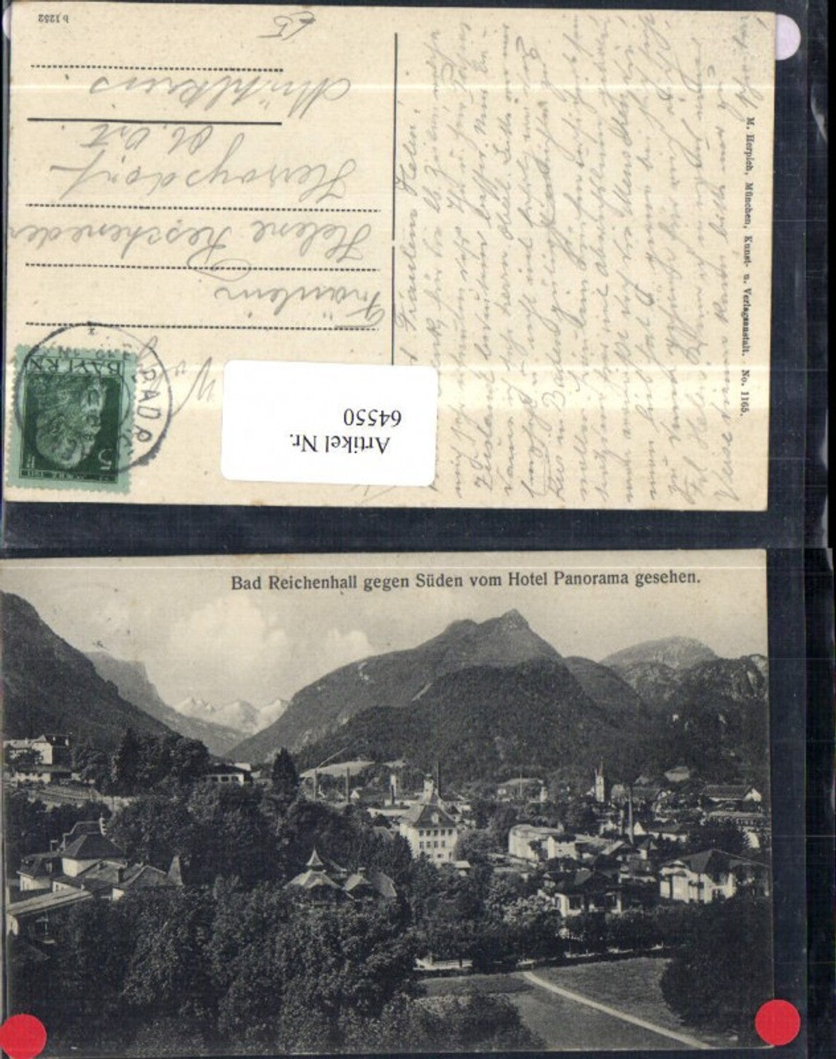 64550,Bad Reichenhall gegen Süden vom Hotel Panorama gesehen Totale 1912