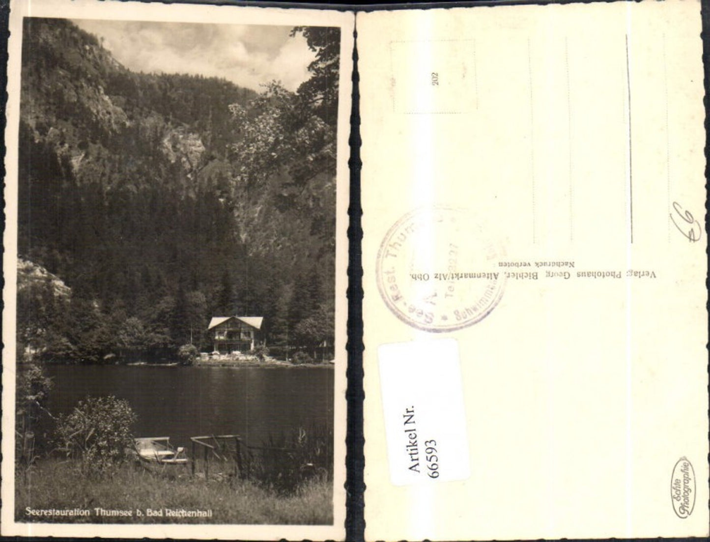 66593,Seerestaurant Thumsee bei Bad Reichenhall Ansicht mit Boot und Haus