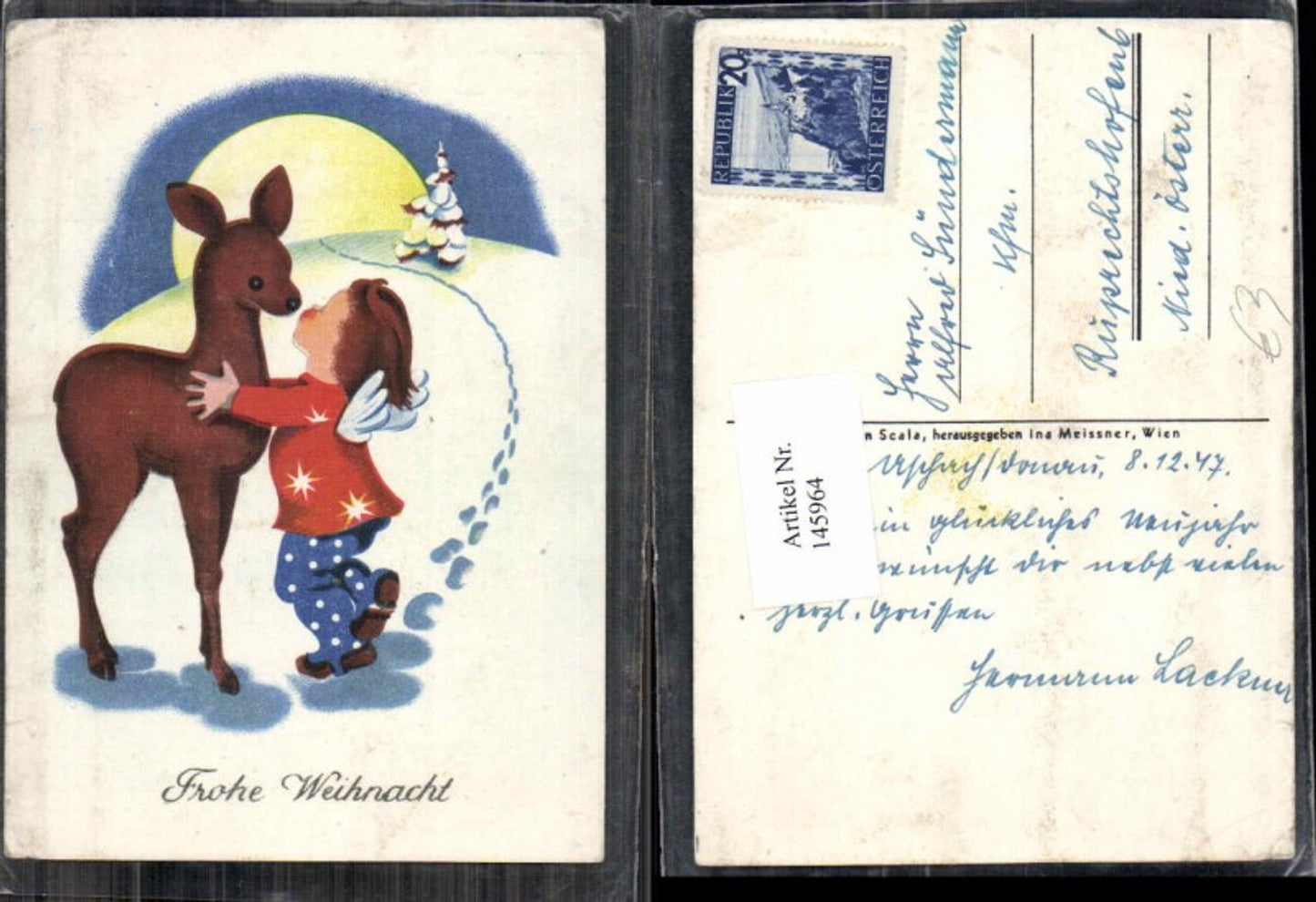 145964, Christmas Angel kisses deer