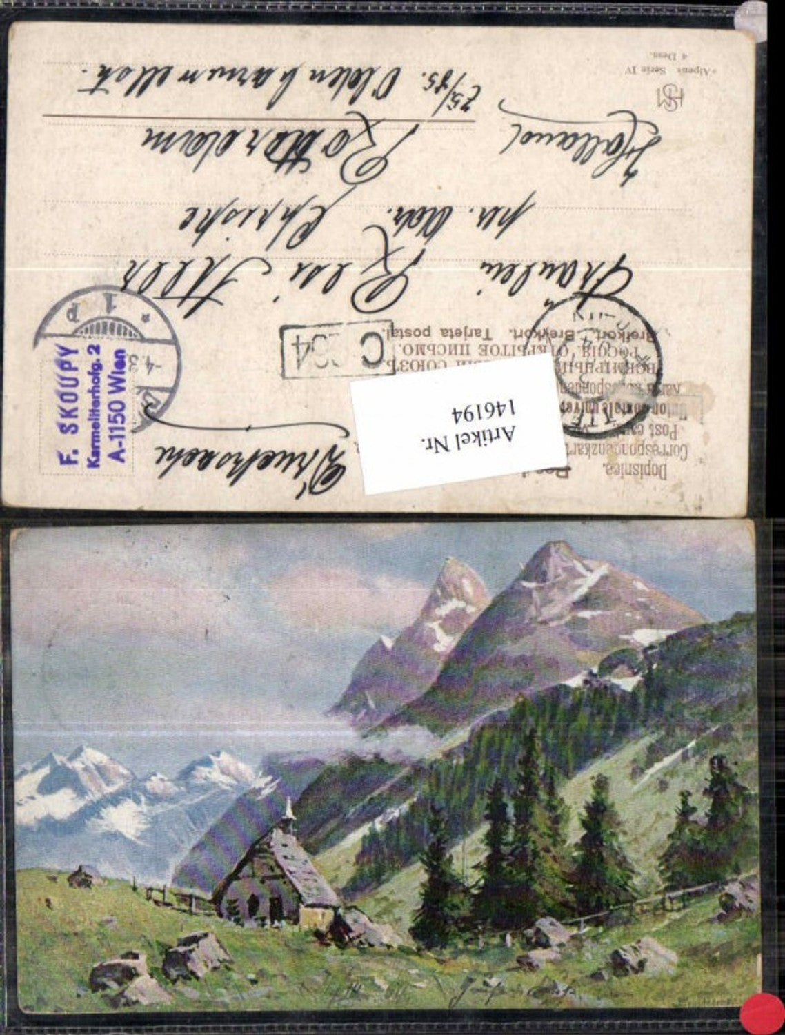 146194,Tolle Künstlerkarte Splitgerber Alpen