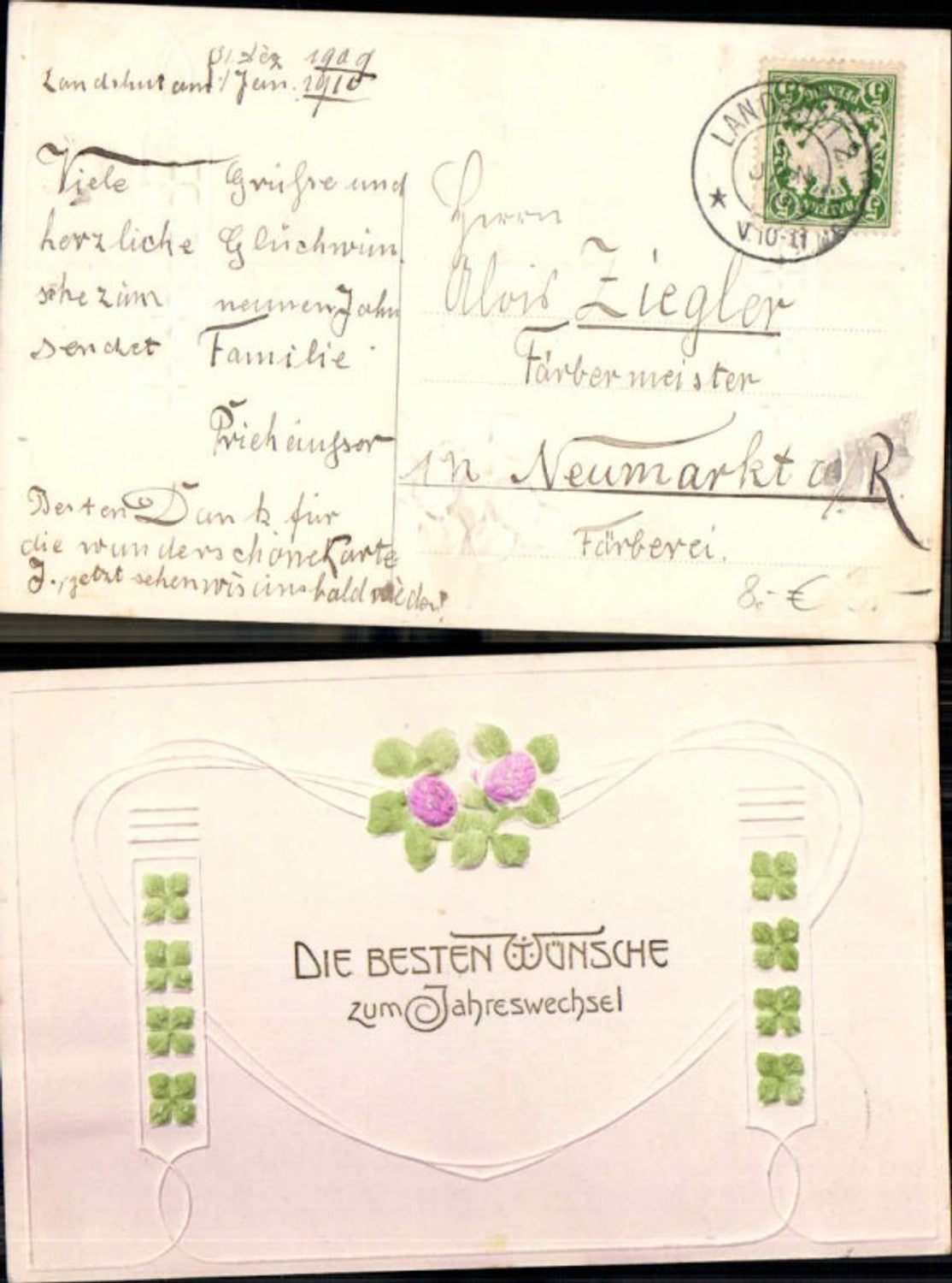 146278;Neujahr Tolle Präge AK Jugendstil relief