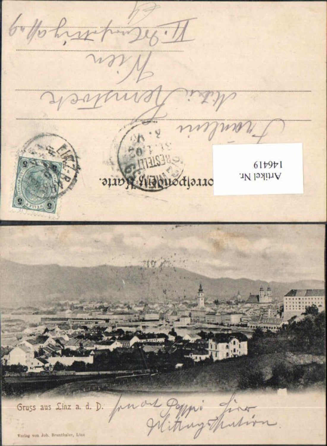146419,Linz a.d. Donau Gruss aus 1900
