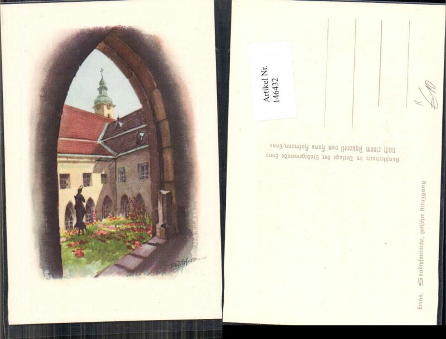 146432,Stadt Enns Stadtpfarrkirche Künstlerkarte Hans Hofmann