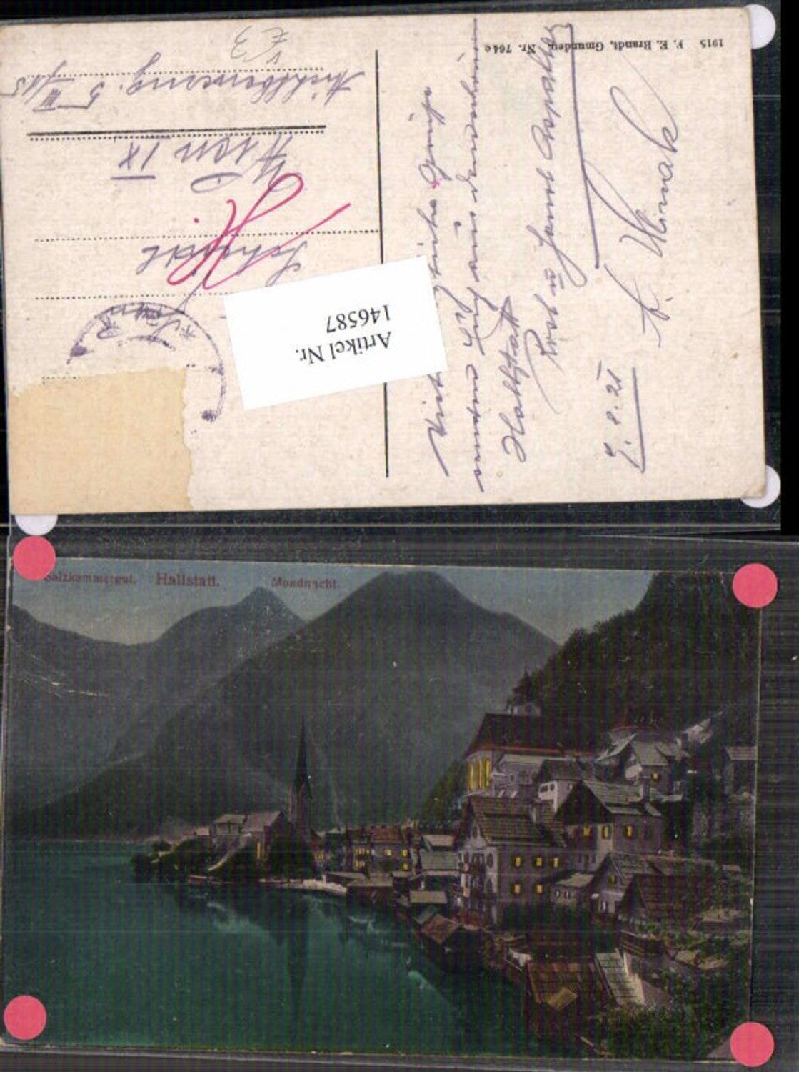 146587,Hallstatt Mondnacht Nacht Mond Brandt 764