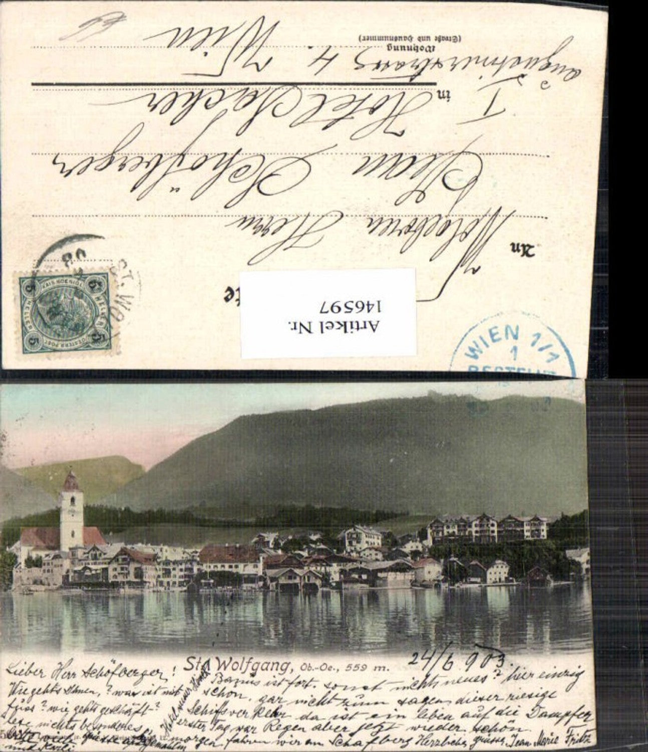 146597,St Wolfgang am Wolfgangsee 1902 seltene Ortsansicht