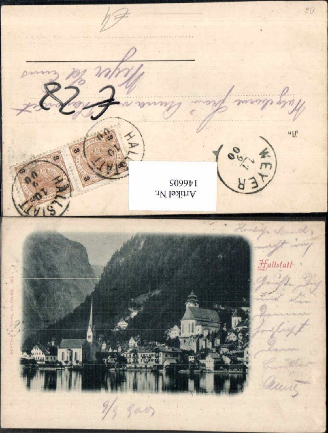 146605,Hallstatt Ortsansicht 1900