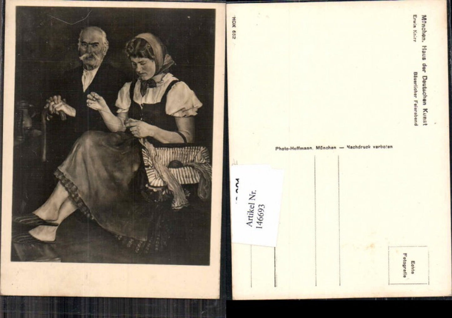 146693,Haus der Deutschen Kunst HDK 652 Erwin Knirr Bäuerlicher Feierabend