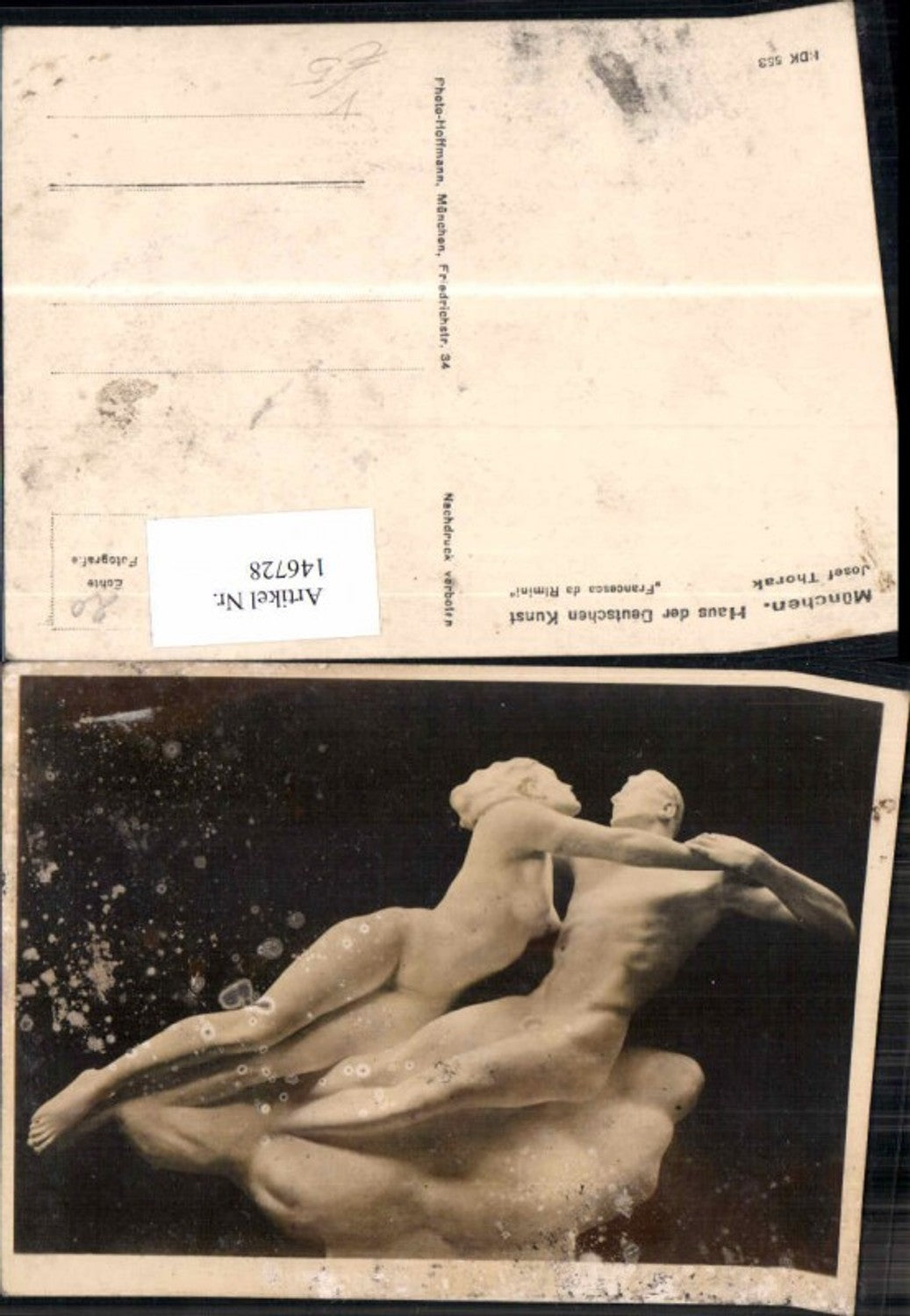 Haus der Deutschen Kunst HDK 553 Akt Erotik Josef Thorak Francessca Rimini