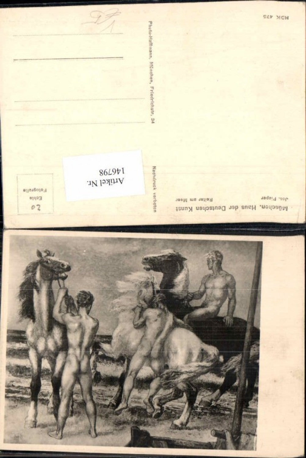 146798,Haus der Deutschen Kunst HDK 475 Josef Pieper reiter am Meer