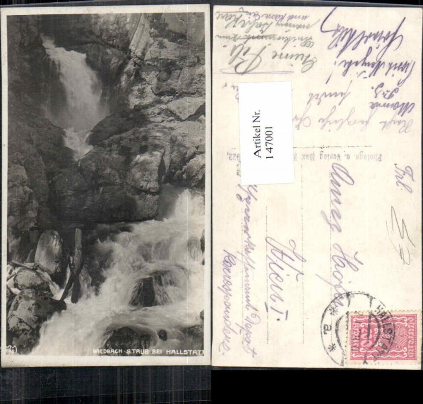 147001,FotoAK Wildbach Wasserfall Straub bei Hallstatt