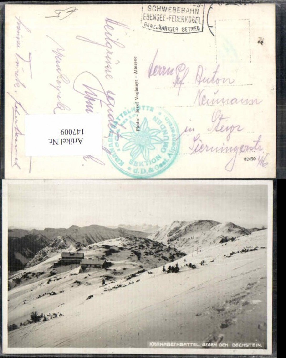 147009,Kranabethsattel bei Ebensee Gmunden 1930