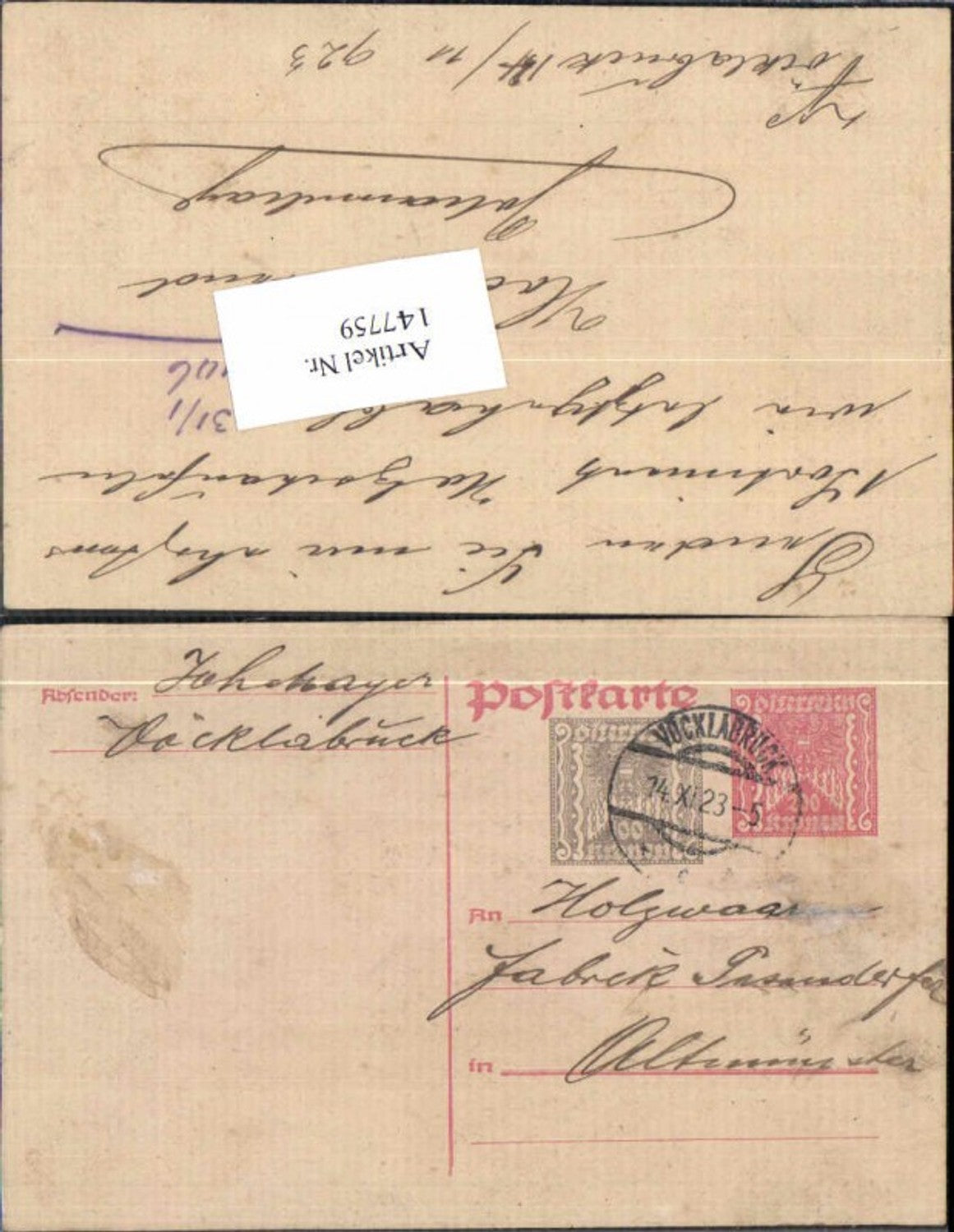 Alte Ansichtskarte – Old Postcard