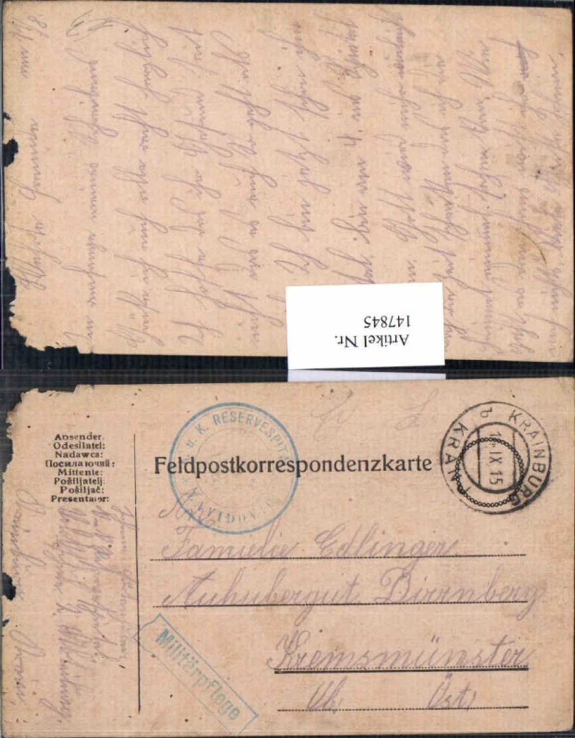 Alte Ansichtskarte – Old Postcard