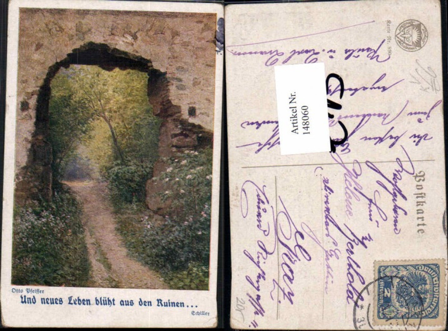 148060,Dt Schulverein 890 Otto Pfeiffer Schiller Spruch