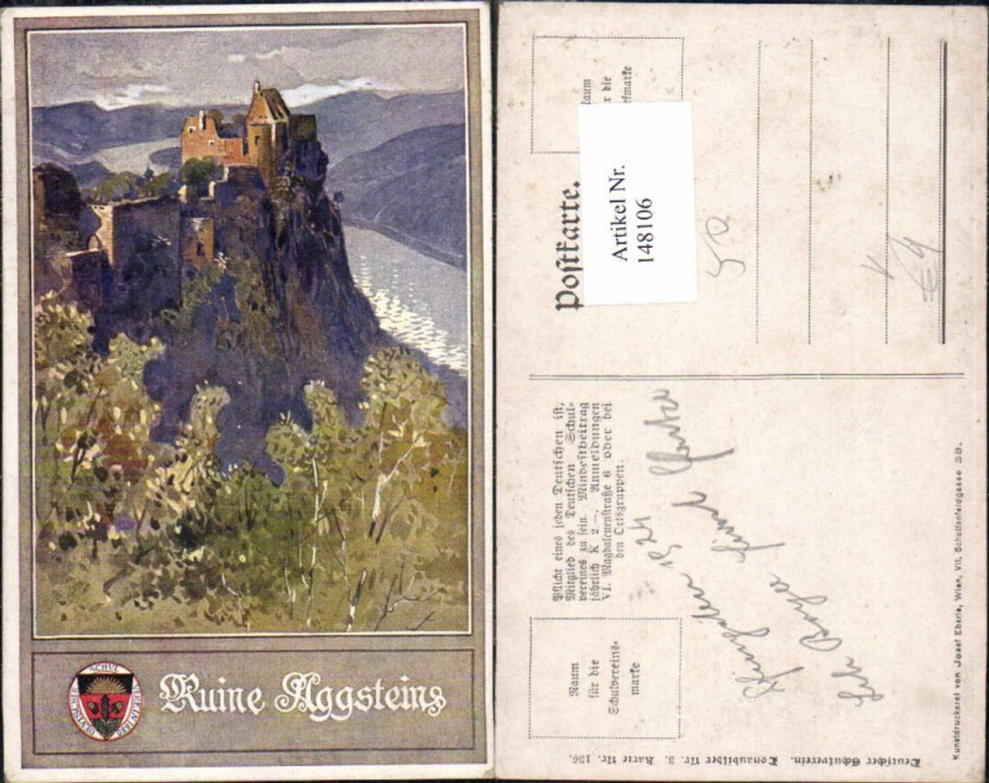 148106,Dt Schulverein 136 Donaubilder 3 Ruine Aggstein
