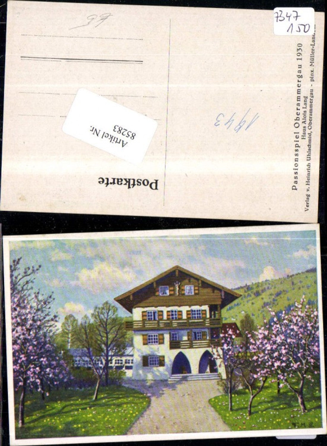 85283,Passionsspiel Oberammergau 1930 Haus Alois Lang