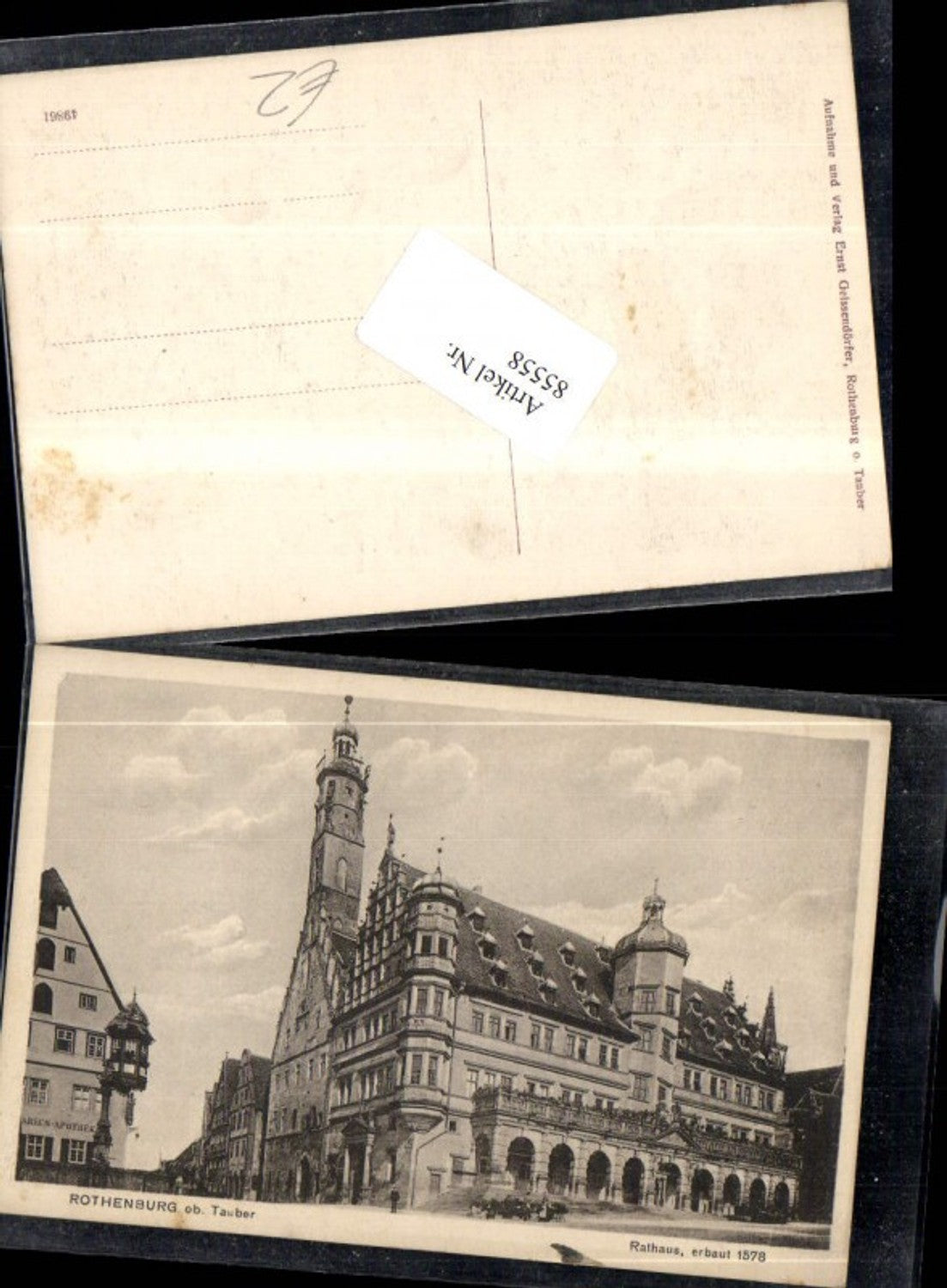 85558,Rothenburg ob Tauber Rathaus erbaut 1578 Detailansicht