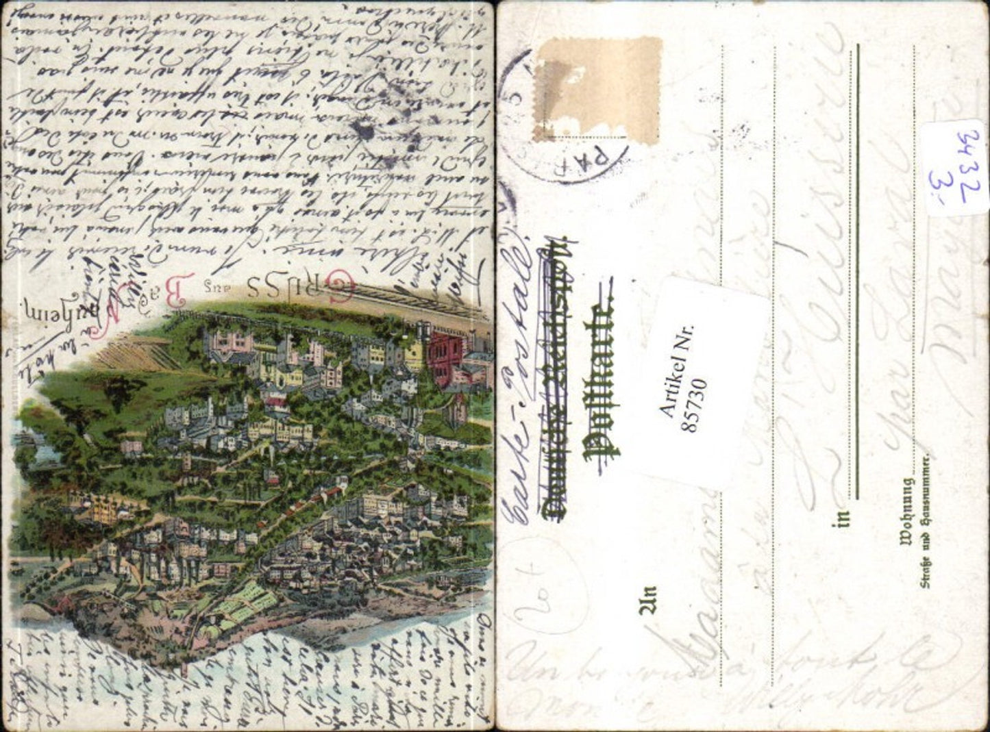 85730,Litho Gruß aus Bad Nauheim Totale