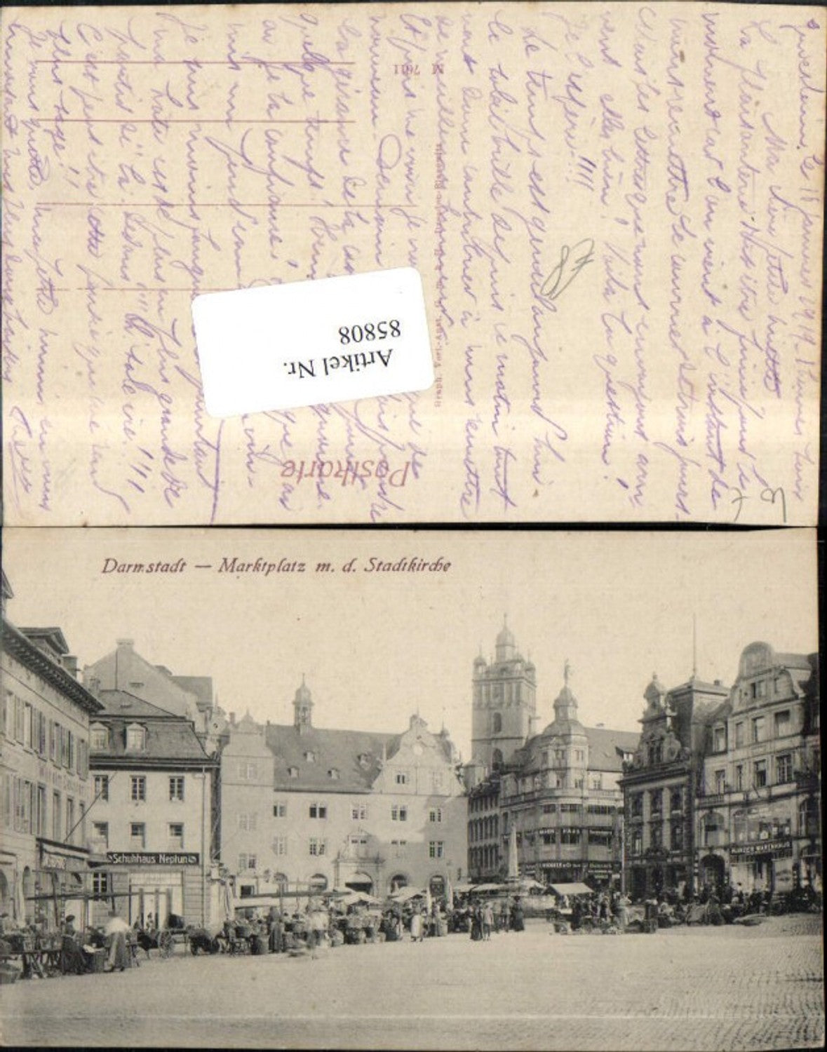 85808,Darmstadt Marktplatz md. Stadtkirche Kirche