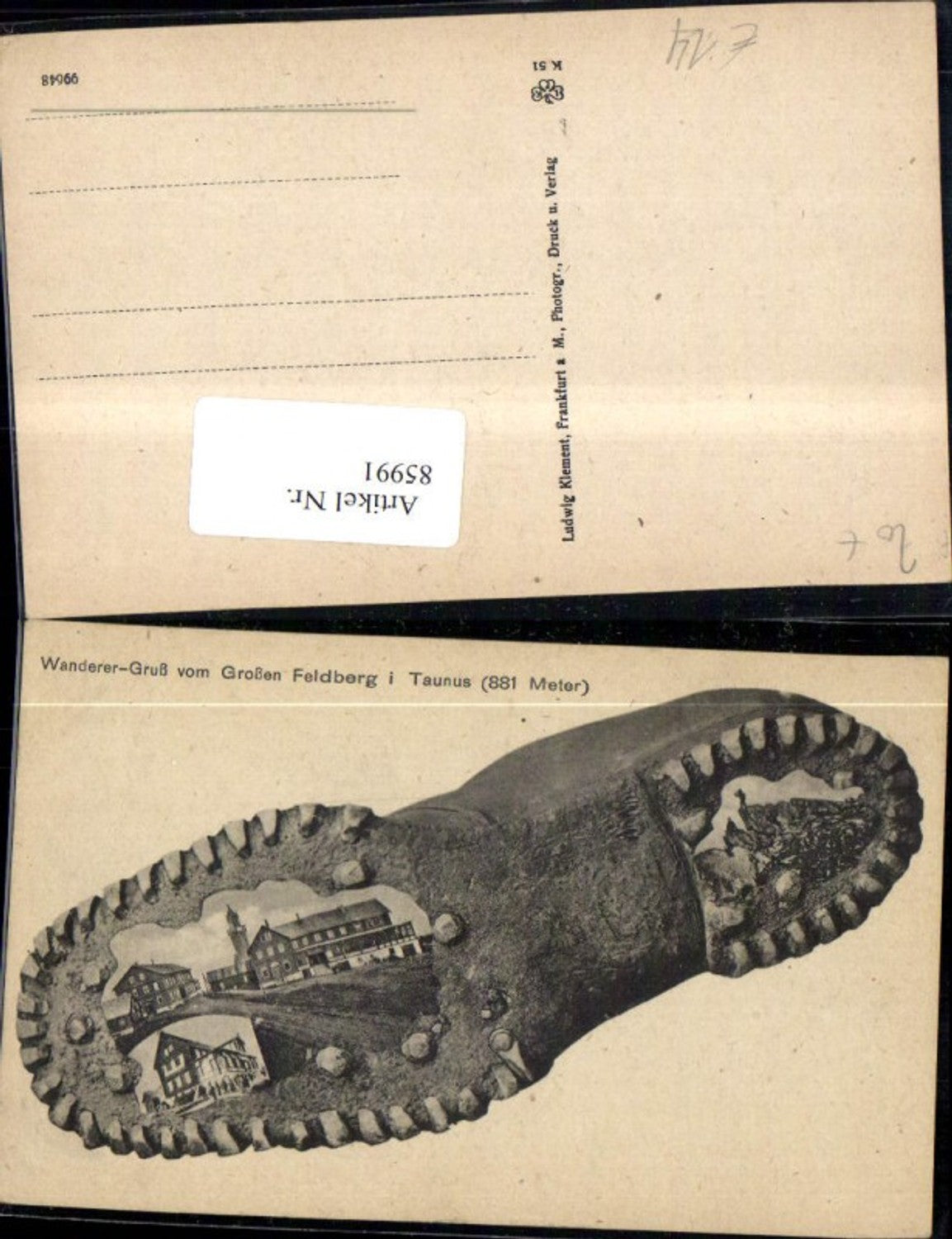 85991,Wander Gruß v. Großen Feldberg i Taunus Schuh