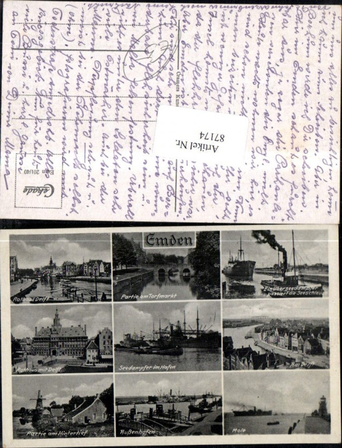 87174,Emden Partie am Torfmarkt Hafen Rathaus