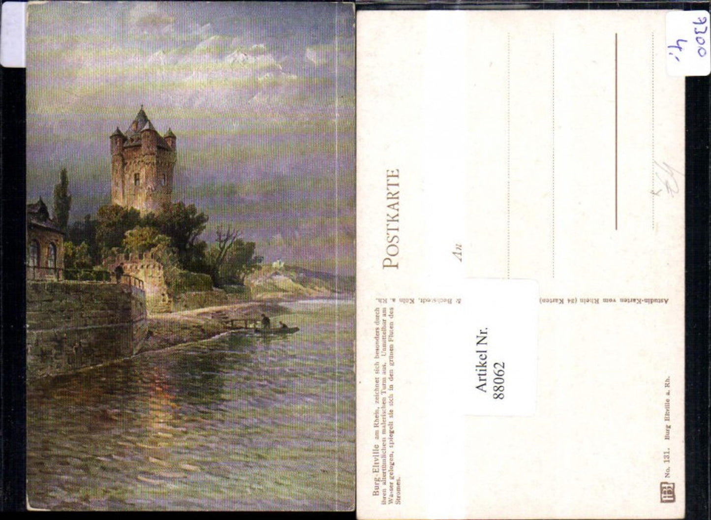 88062,Burg Eltville am Rhein Künstlerkarte n. Astudin