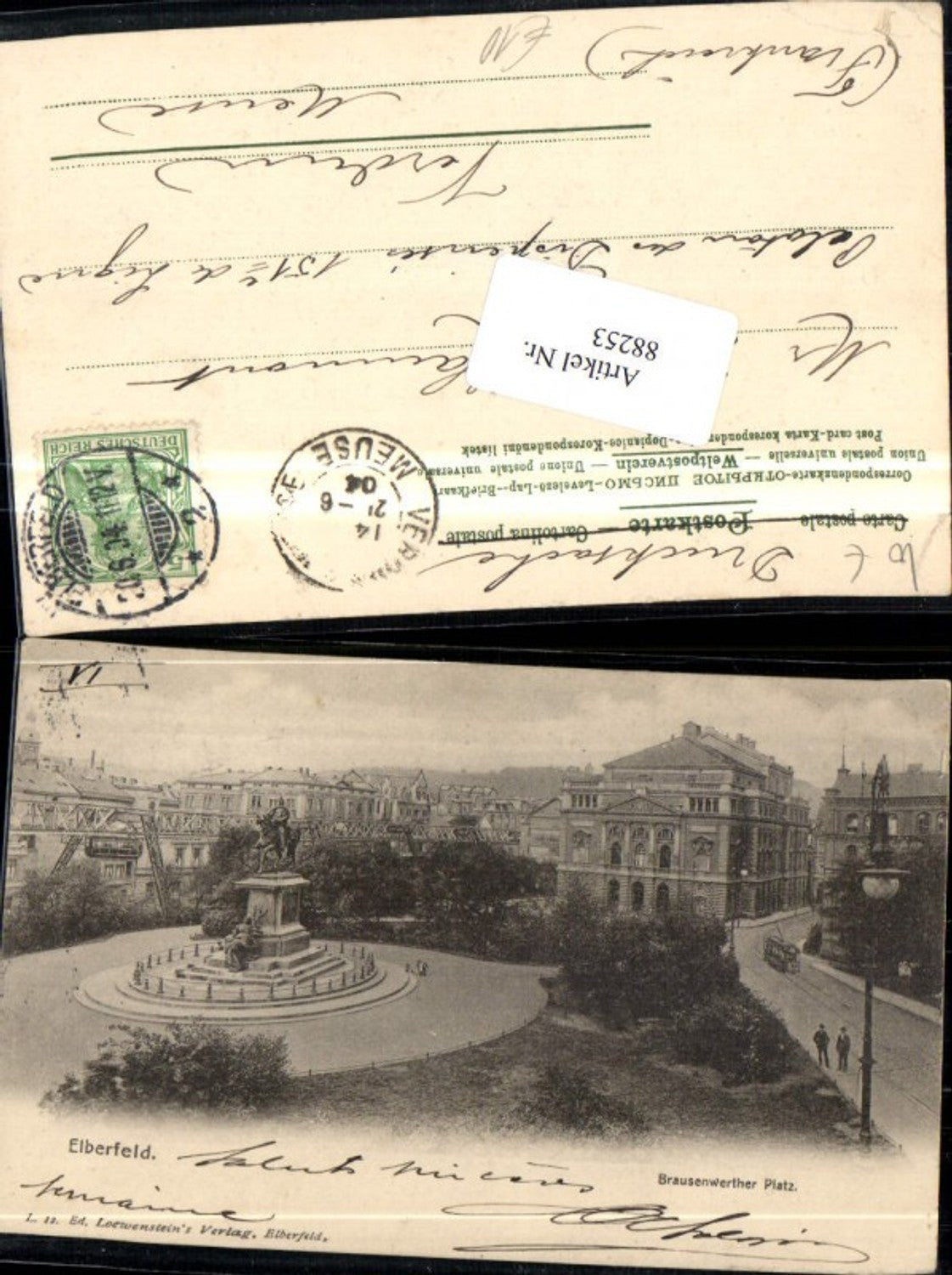 88253,Elberfeld Brausenwerther Platz Ansicht 1904