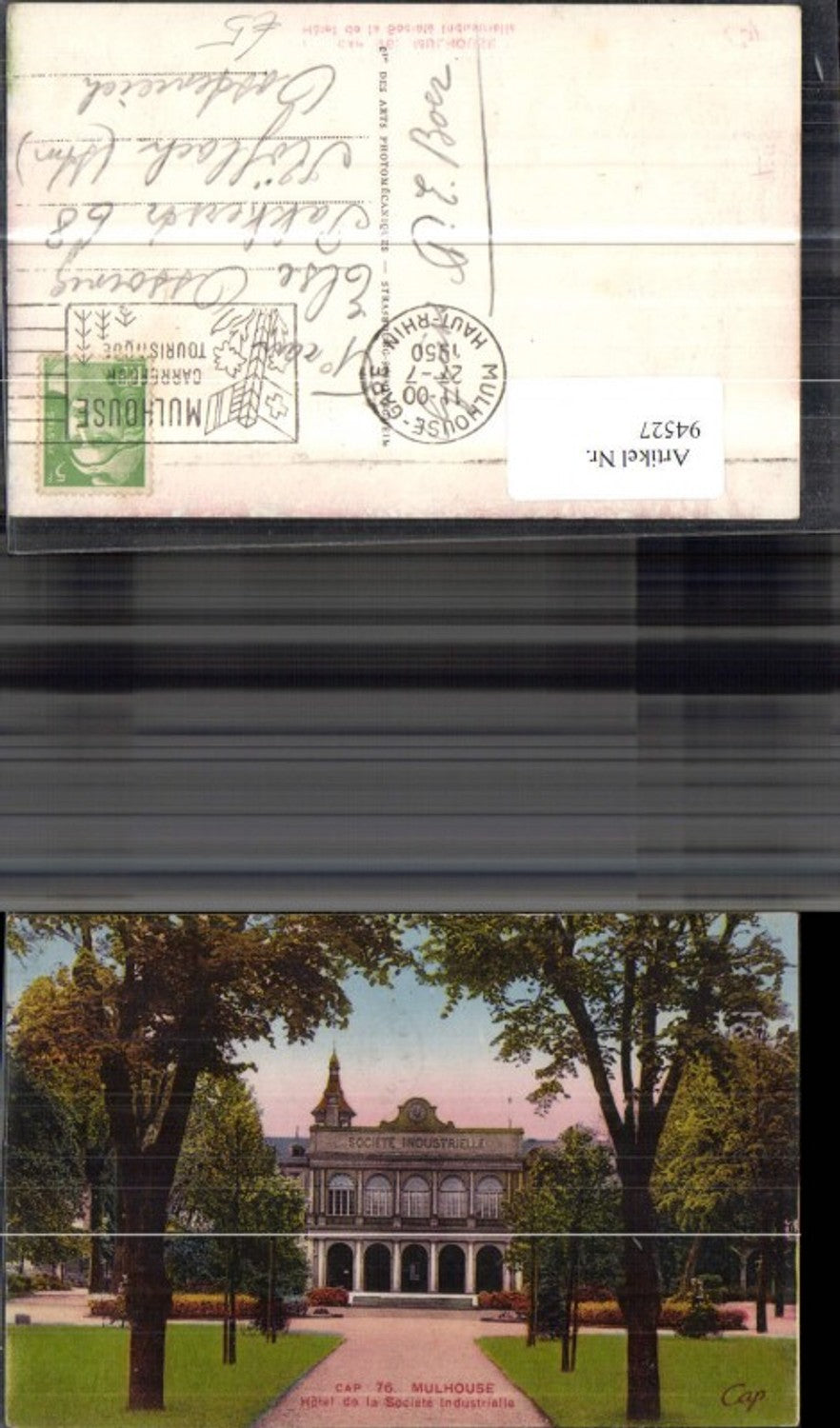 94527,Mulhouse Mülhausen Hotel de la Societe Industrielle Front 1950