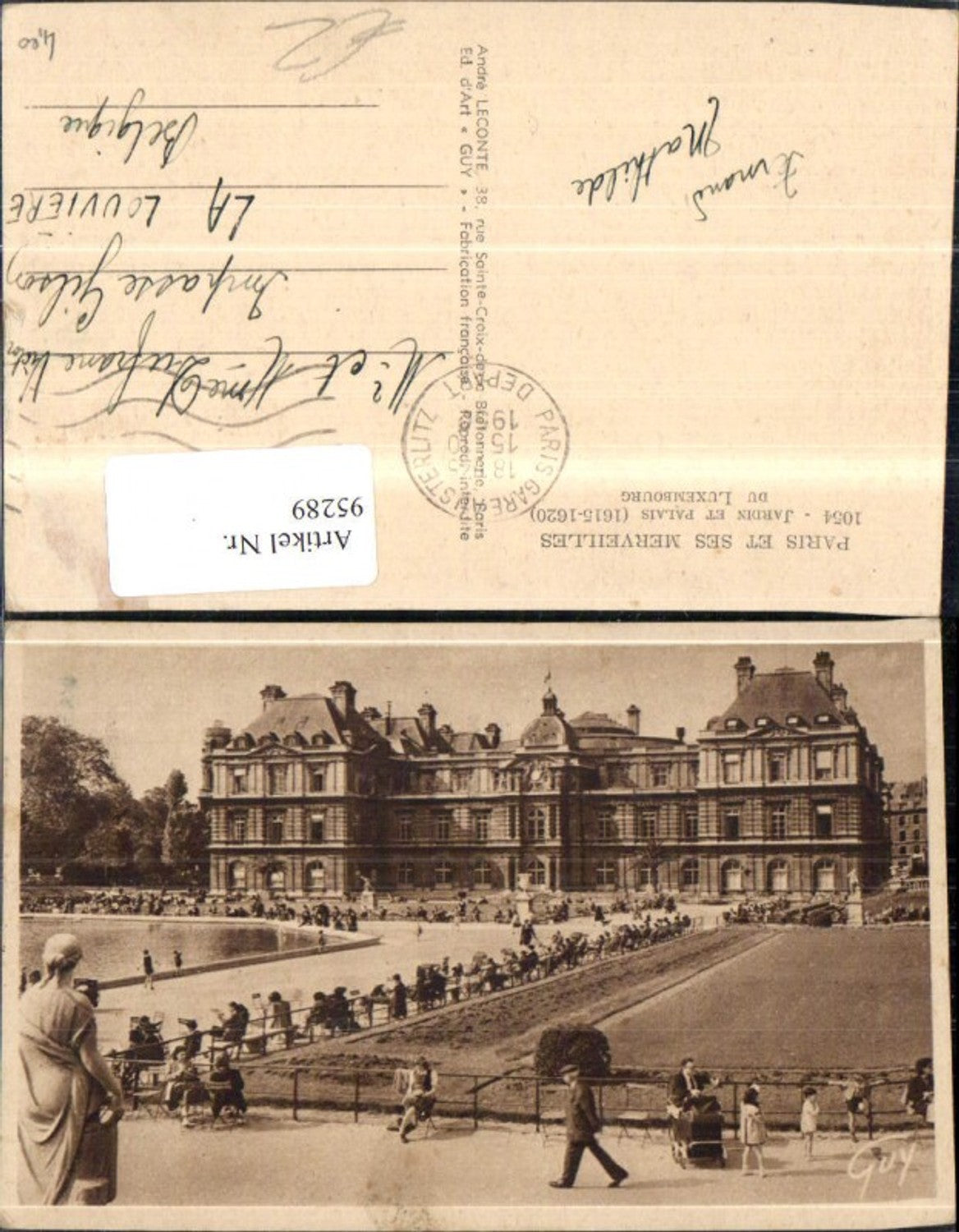 95289,Paris Jardin et Palais du Luxembourg Ansicht Garten 1952