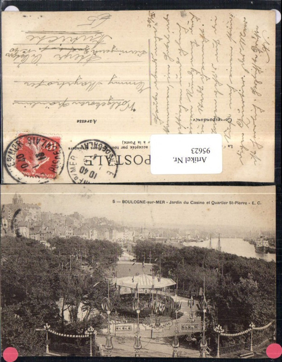 95623,Boulogne sur Mer Jardin du Casino et Quartier St. Pierre Ansicht Karussell 1913